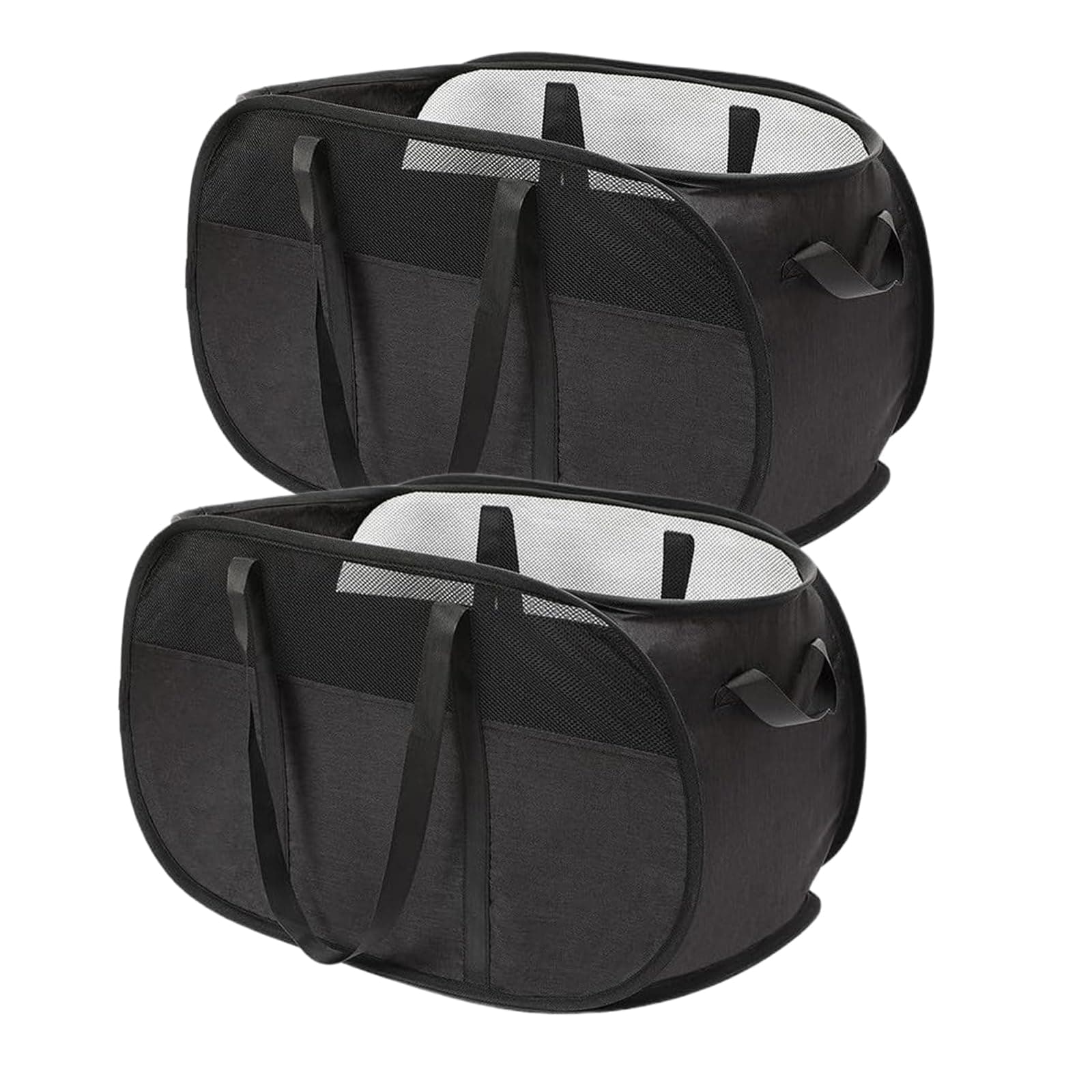 Pop-up-Wäschekörbe- Faltbarer Wäschekorb,Atmungsaktiver Wabennetz-Wäschekorb, Platzsparend, Geeignet für die Aufbewahrung in der Waschküche,auf Reisen(Schwarz) Angebot bei HelloDeals
