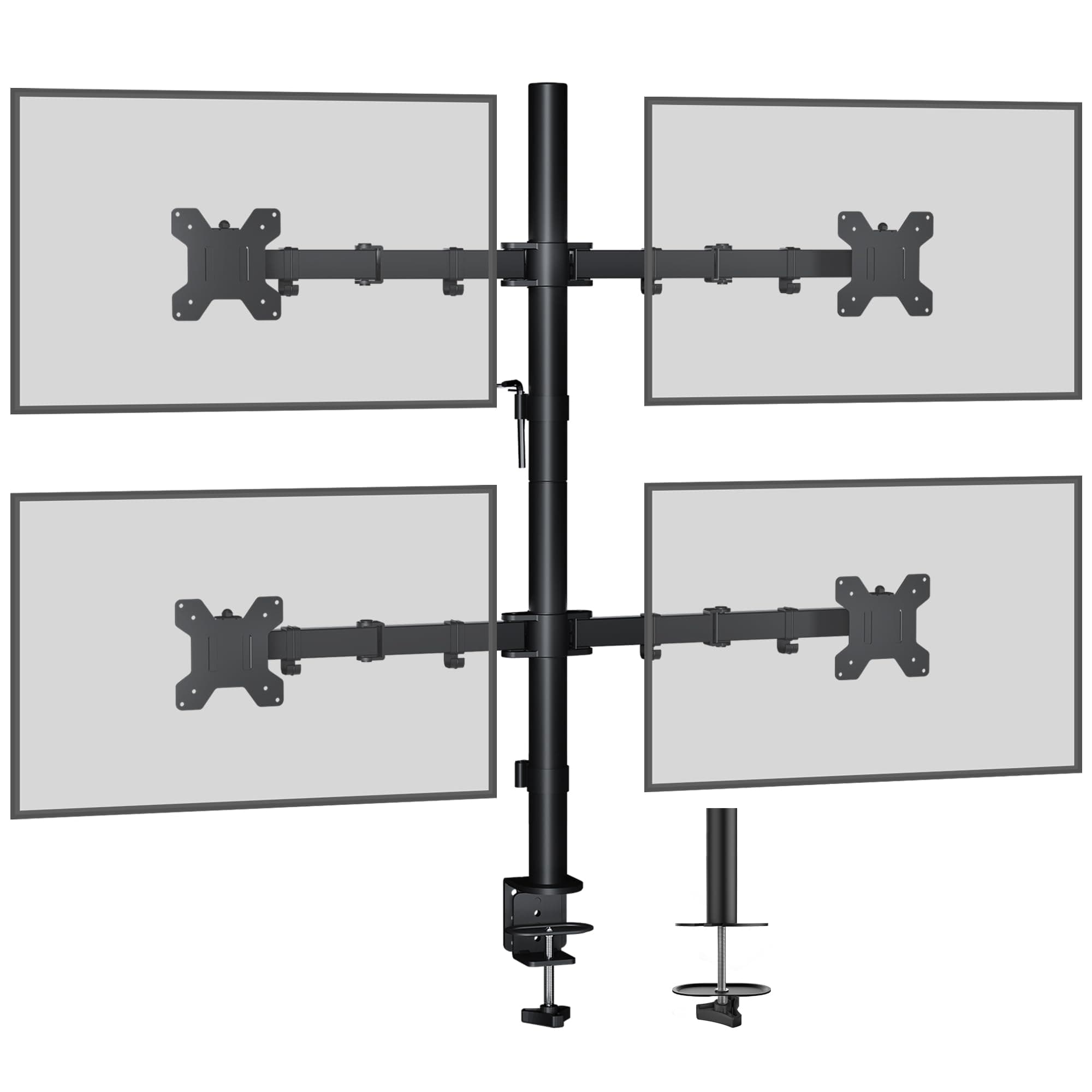 BONTEC Monitor Halterung 4 Monitore für 13-27 Zoll, Höhenverstellbar Monitor Halterung, Neigbar 180° Schwenkbar 360°, VESA 75/100 mm, Max. 10kg Pro Arm, Für Büro, Gaming, Konferenzraum Angebot bei HelloDeals
