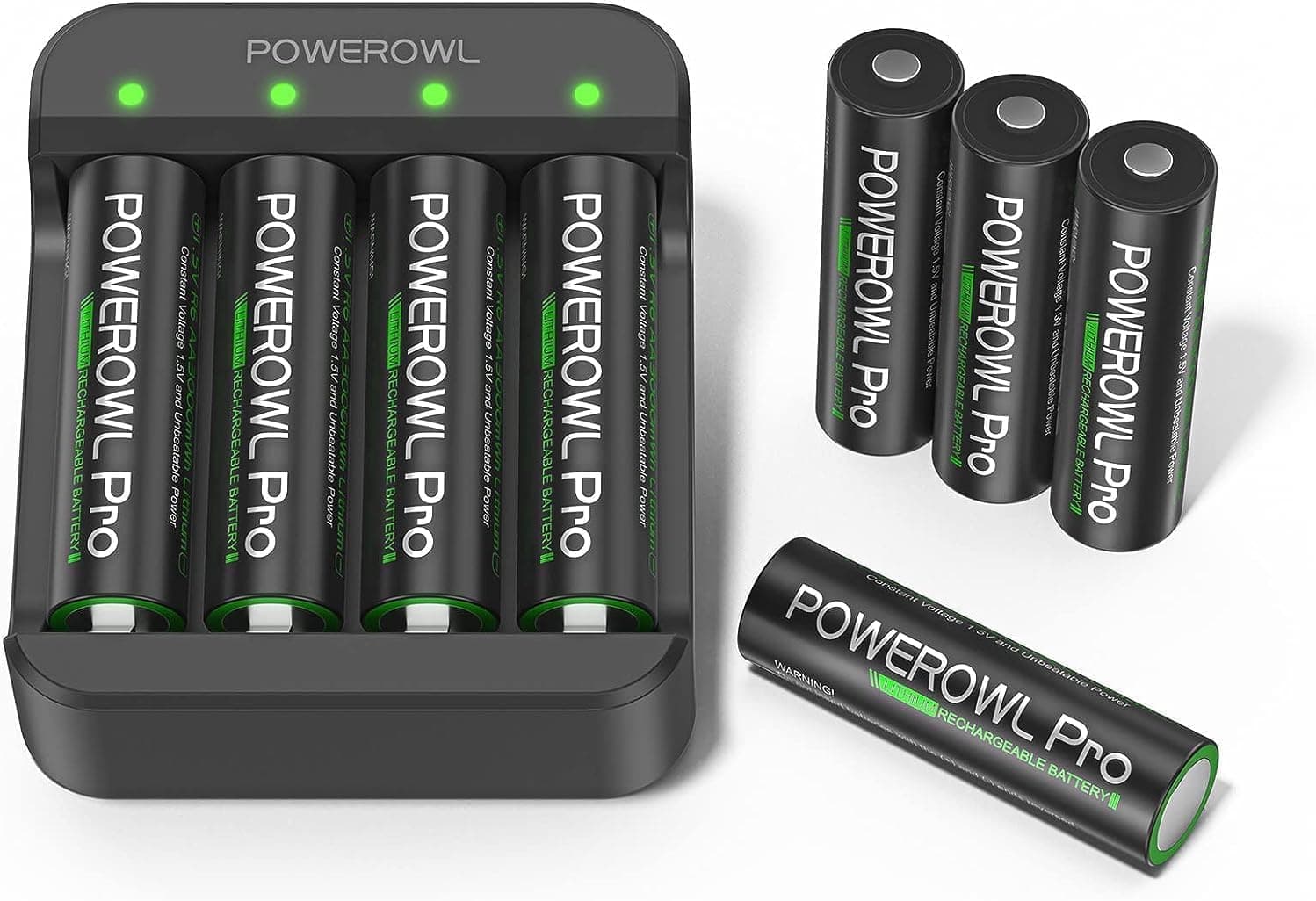 POWEROWL Lithium AA Akku mit Ladegerät, 3000 mWh 1,5 V Lithium Akku AA 8 Stück Wiederaufladbar AA Batterien (8 AA + Ladegerä) chargeur pile Angebot bei HelloDeals