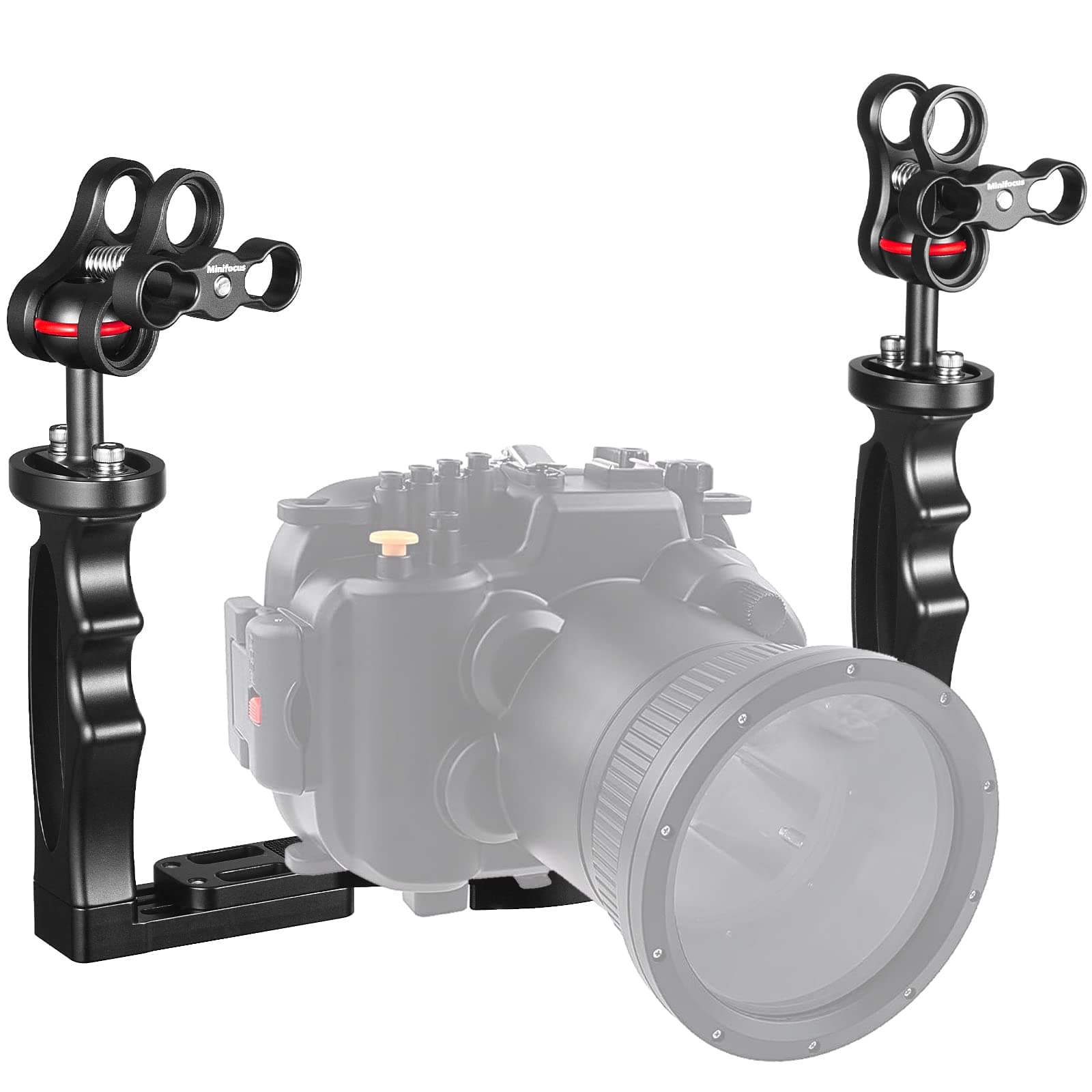 Unterwasser-Kamera Handle Tray Bracket, Dual Handle ausziehbare Aluminiumlegierung Video-Stabilisator-Halter mit 2 1-Zoll-Kugelklemme Mount für Unterwasser-Kamera tauchen Gehäuse Unterwasser-Griff-Halterung Angebot bei HelloDeals