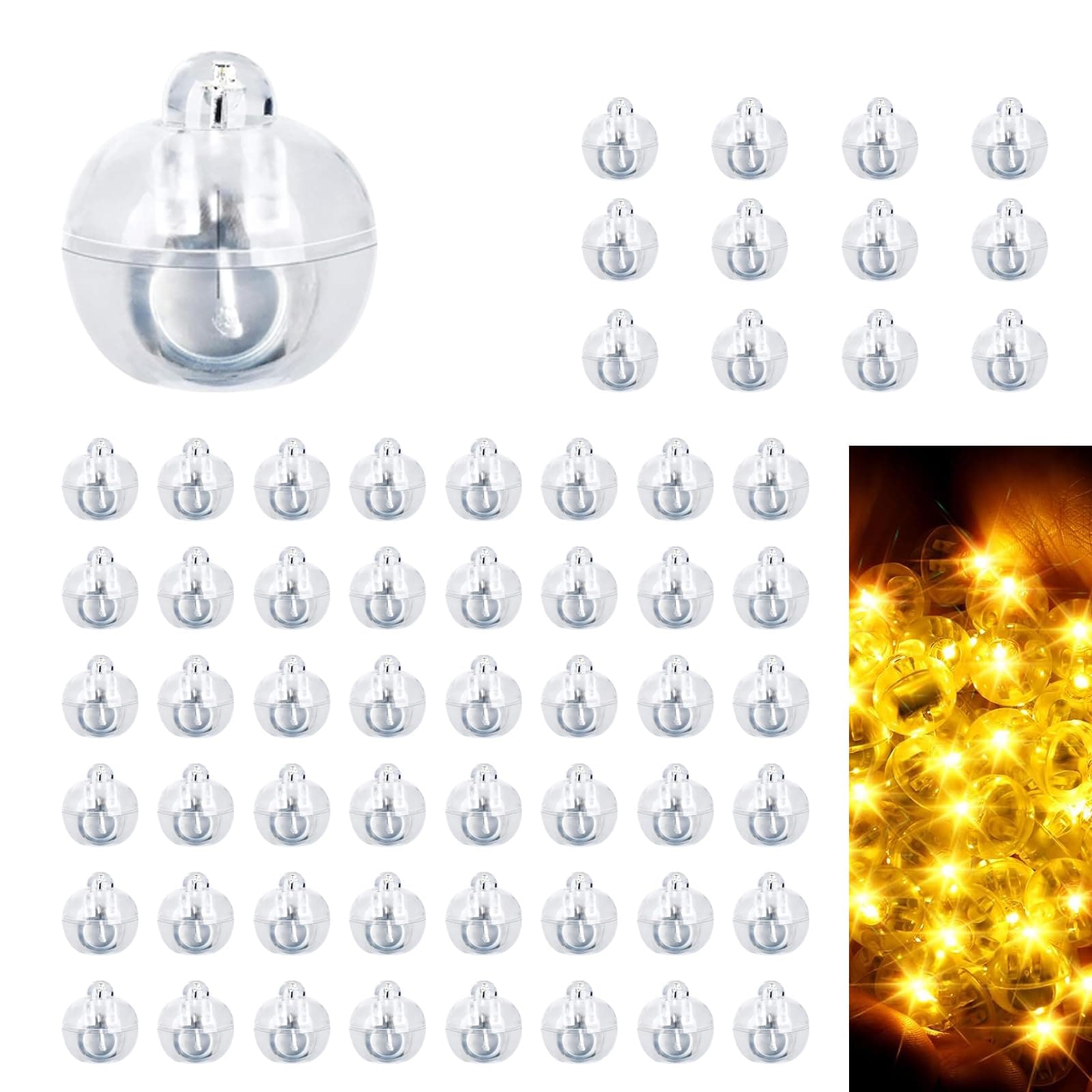 LED Ballons Lichter, Mini LED Licht Warmweiß 60 Stück, Ballonlicht für Luftballons, Papierlaterne, Geburtstagsfeier, Hochzeit, Weihnachten Dekoration, Geburtstag, Party Deko, Lichterketten Innen 60 Stück Mini LED Angebot bei HelloDeals