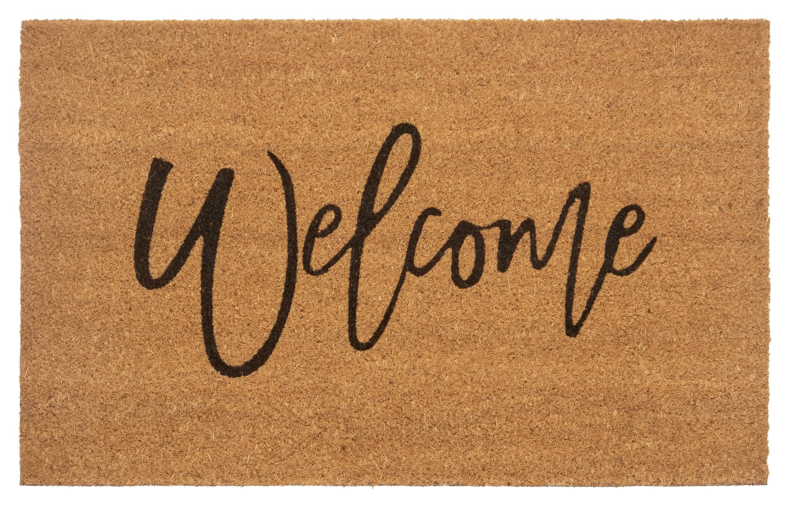 Hanse Home Kokos Fußmatte für Innen 45x75cm – Fussmatte Kokosmatte Schmutzfangmatte Welcome Design, rutschfest für Eingangsbereich & überdachten Außenbereich – Natur Angebot bei HelloDeals