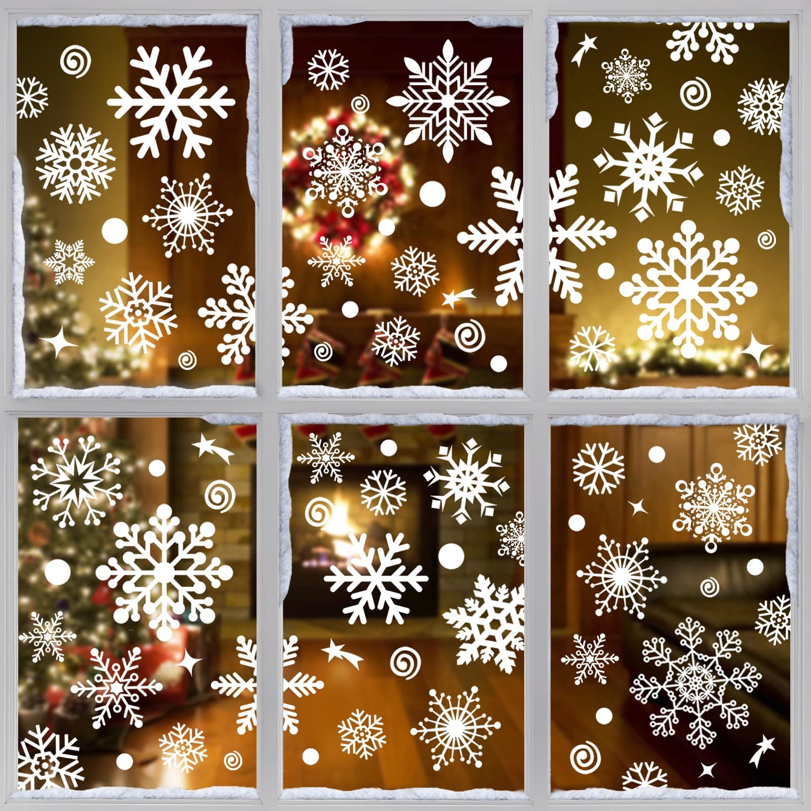 BBLIKE 230 Pcs Fensterbilder Weihnachten, Fensterbilder Weihnachten Selbstklebend, Weihnachtsfensterbilder mit schneeflocken, Weihnachtsbilder Fenster für Glastüren, Tür, Window, Weihnachten, Advent Angebot bei HelloDeals