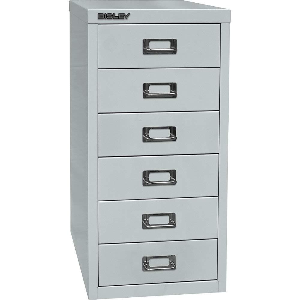 BISLEY MultiDrawer, 29er Serie, DIN A4, 6 Schubladen, Metall, 645 Lichtgrau, 38 x 27.9 x 59 cm Angebot bei HelloDeals