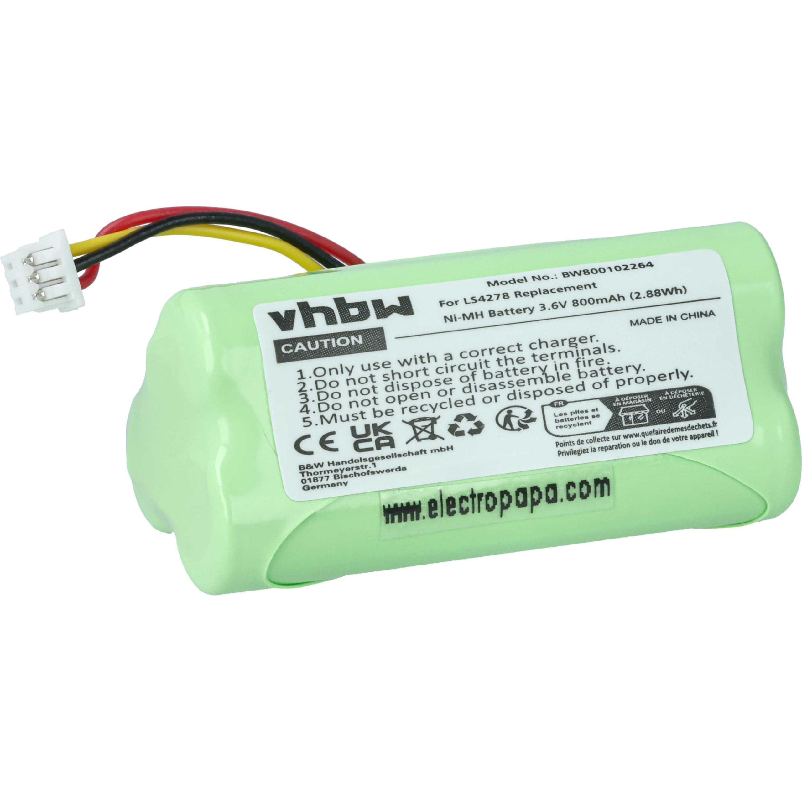 vhbw Akku kompatibel mit Symbol LS4278 Barcodescanner POS (800 mAh, 3,6 V, NiMH) - Ersatz für BTRY-LS42RAA0E-01, BTRY-LS42RAAOE-01, 82-67705-01 Angebot bei HelloDeals