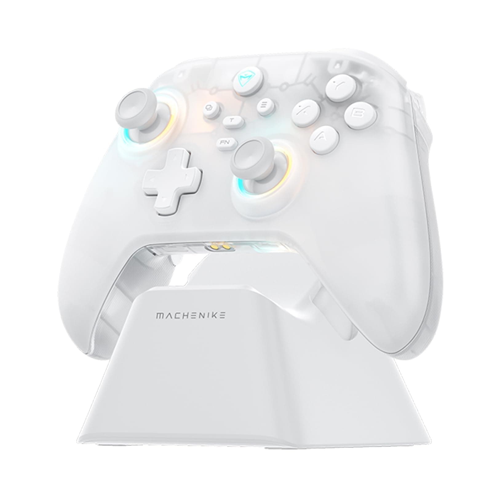 Machenike G3V2 Controller PC, Gamepad PC Wireless, 2 Einstellbare Hall Effekt Joystick, 2 Programmierbare Tasten, mit Bunten RGB-Lichtern, für Switch/iOS/Android, 1000mAh Akku (Weiß PE) Angebot bei HelloDeals