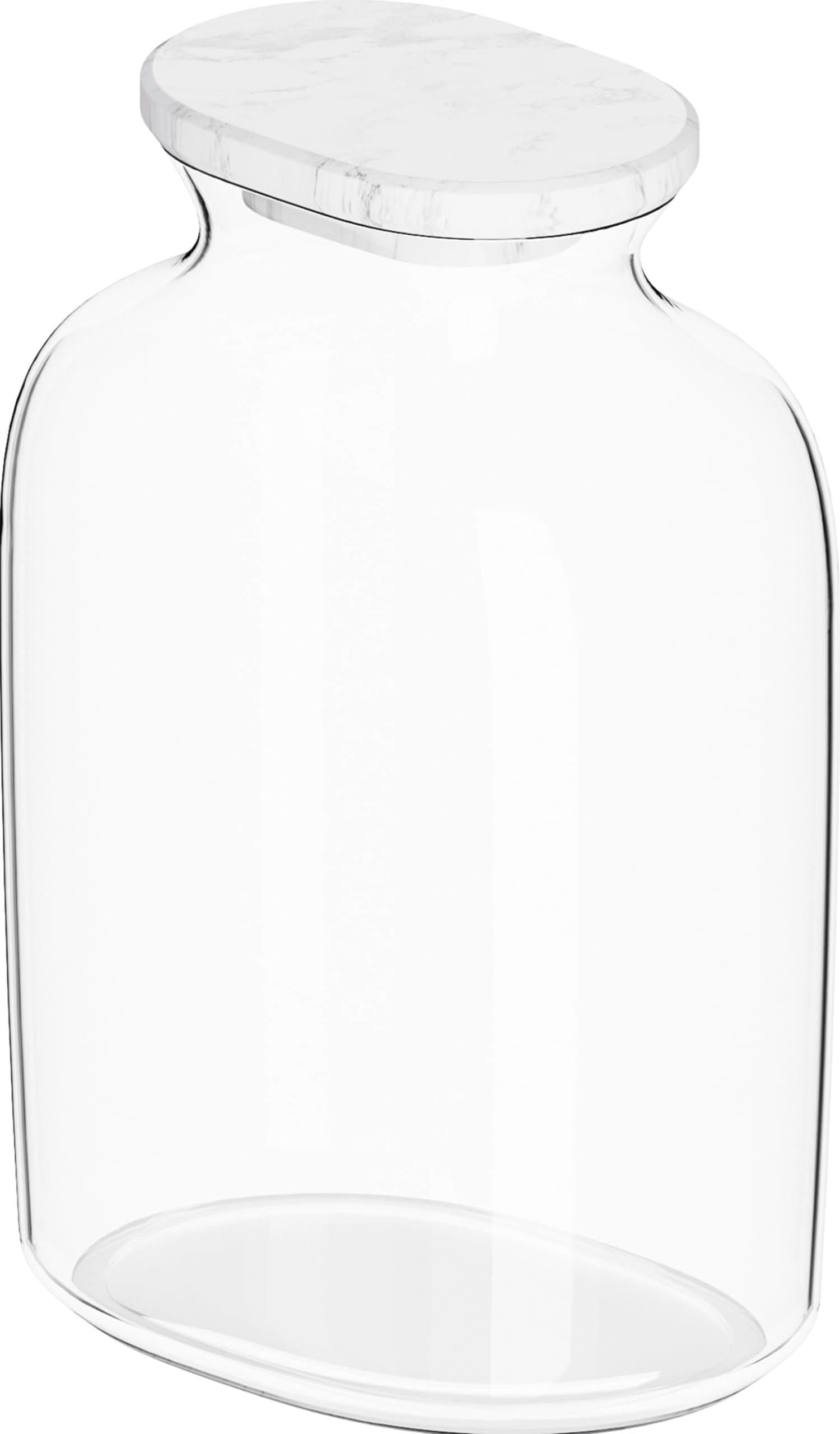 BLANCO Glaskaraffe | Durchsichtiges Glas, Marmordeckel | 1l Wasserkaraffe für kohlensäurehaltiges Wasser und normales Leitungswasser | Perfekte Ergänzung für alle Filterarmaturen oder drink.systems Angebot bei HelloDeals