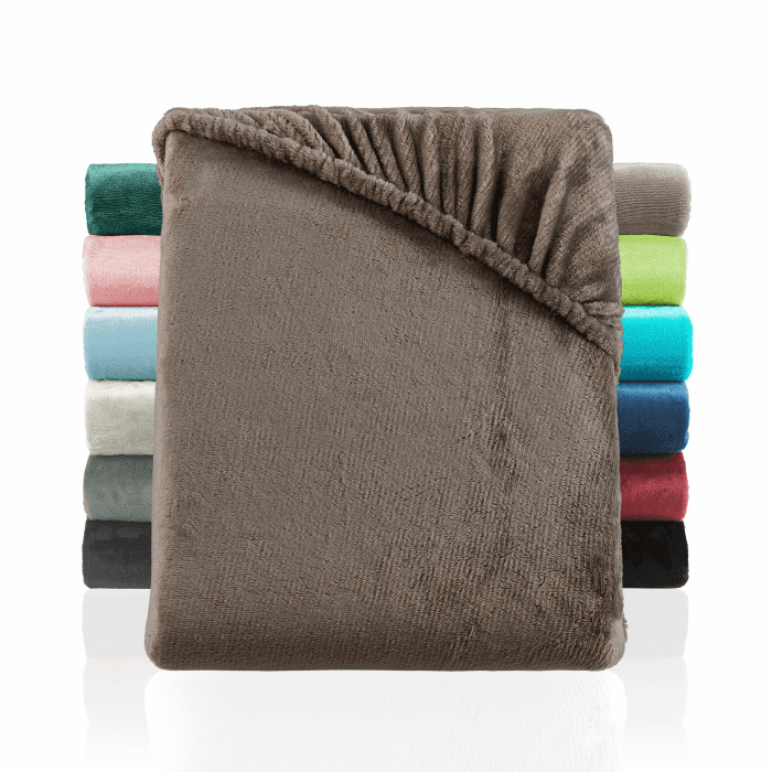 BaSaTex Cashmere Touch Plüsch Premium Kinder Spannbettlaken - SUPER Soft Flauschiges Winter Spannbetttuch Nicky Teddy - wärmendes Bettlaken | 70x140 cm | Farbe: Taupe 70 x 140 cm Kinder Taupe Angebot bei HelloDeals