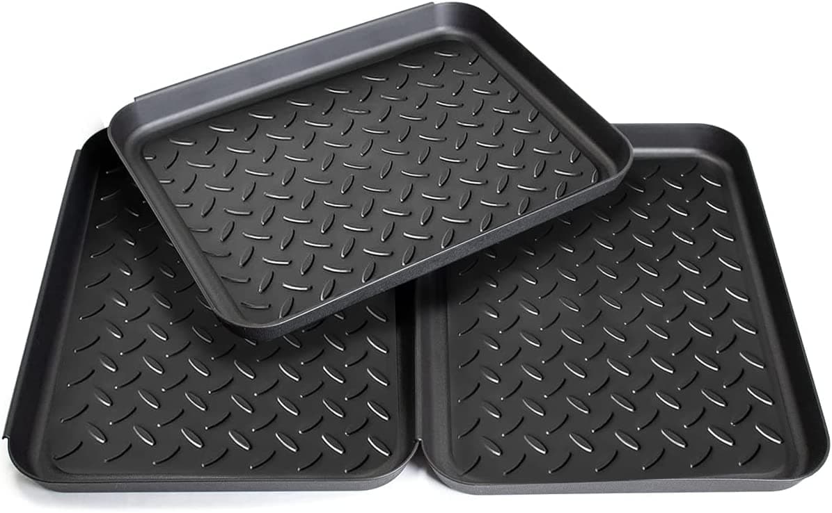 PIQIUQIU 3 Stück Schuhabtropfschale Schuhmatte Ablage, Schuhmatte Schuhwanne Kunststoff, für Schuhe Regen Haustiere Innen Außenbereich(35x27x3cm) Angebot bei HelloDeals