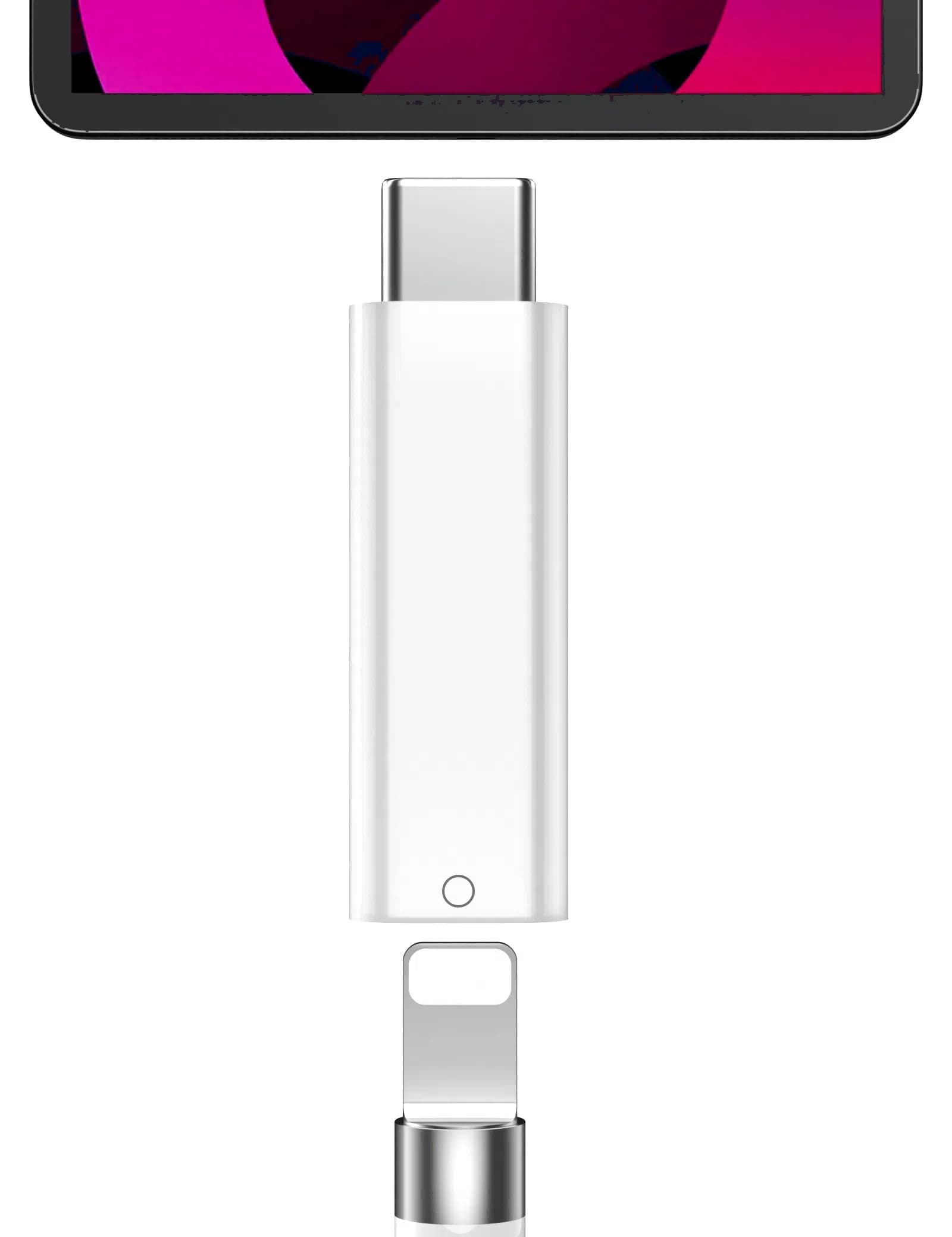 TOPAUX USB C auf Pencil 1st Adapter für iPad A16 11th,10th Generation,Typ C für Lightning Ladeadapter für Apple Pencil der 1. Bluetooth-Paar-Stecker für iPencil Erste Gen Angebot bei HelloDeals