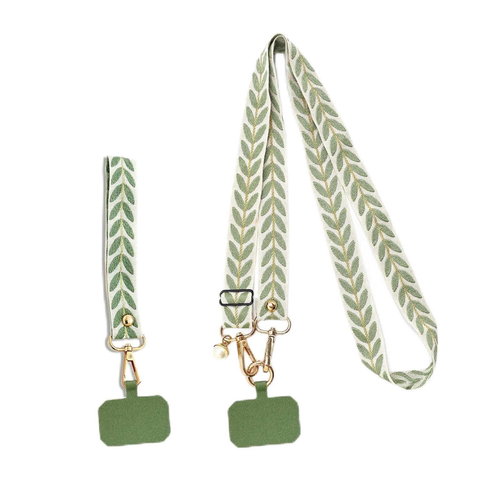 2 Stück Handykette Universal Handyband, Verstellbarer Schulterriemen mit 2 Stück Pad, Abnehmbar Handy Umhängeband Grün Angebot bei HelloDeals