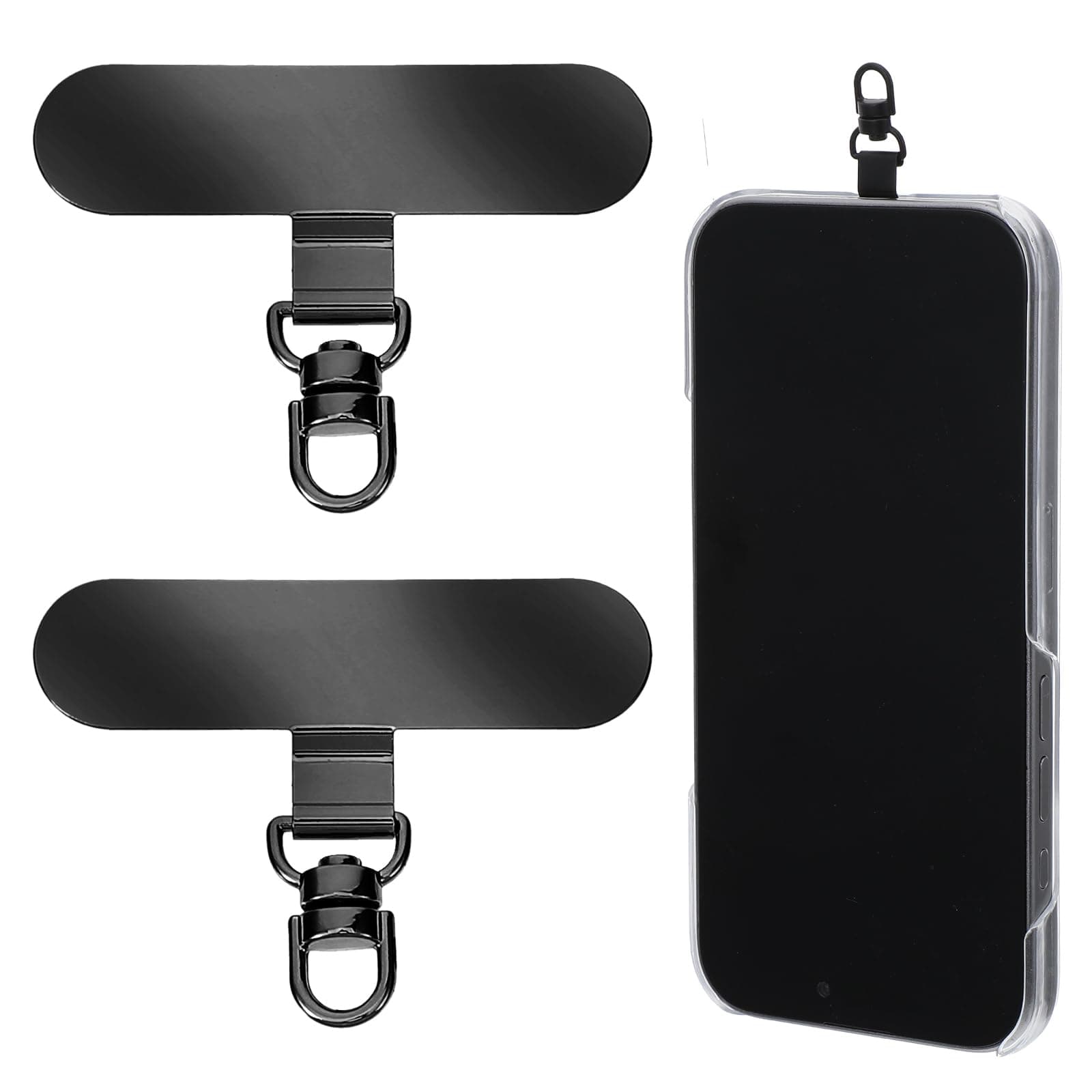 2 Stück Handykette Pads,Edelstahl Handykette Universal Pads,Handy Lanyard Patch 360 Grad Drehbar,Handy Sicherung Patch Pad,für die Meisten Smartphones,Smartphone Accessories Angebot bei HelloDeals