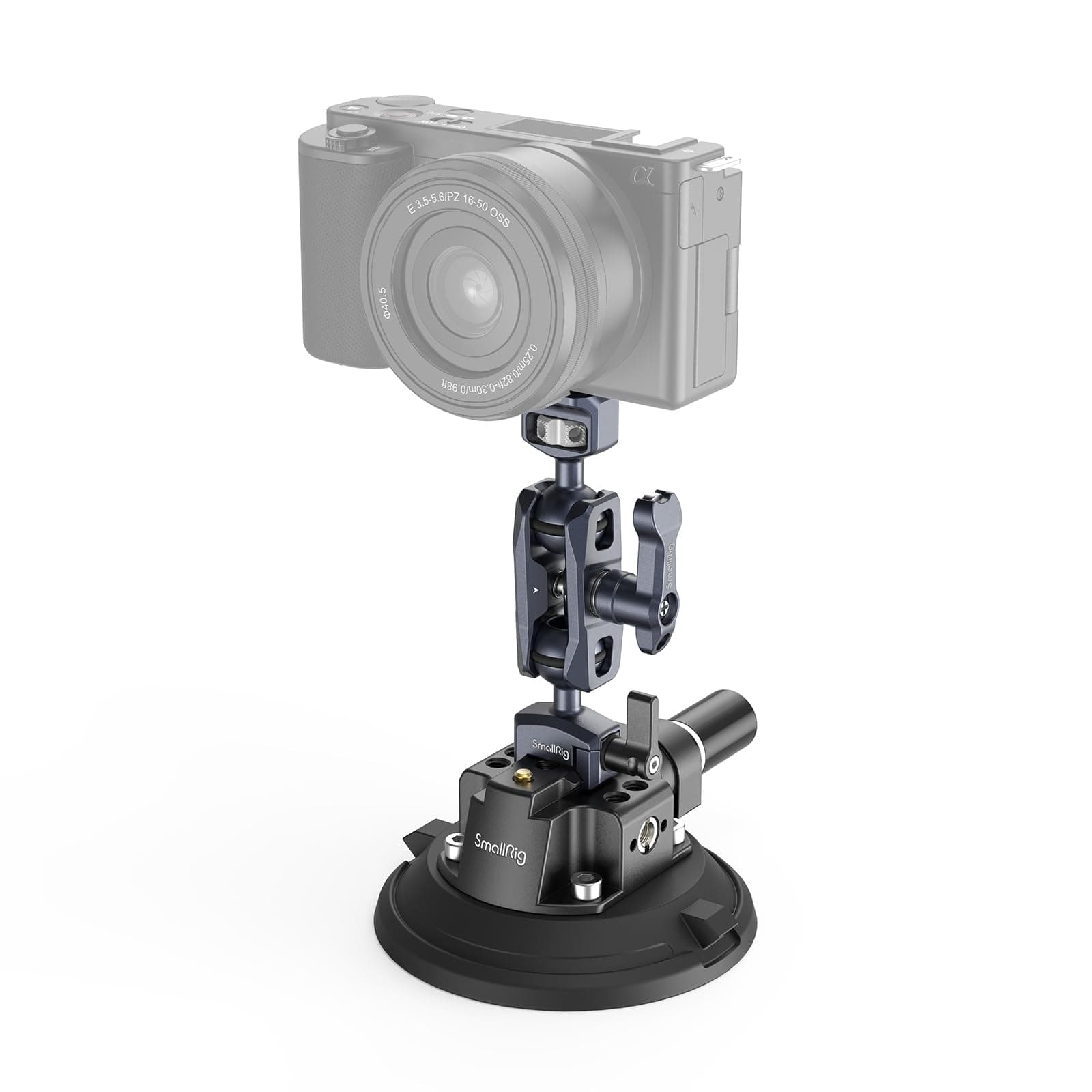 SMALLRIG 4" Camera Suction Mount with Ball Head Magic Arm, Kamera Saugnapfhalterung mit Kugelkopf-Zauberarm, Autohalterung für leichte Kamera/Action Kamera/Telefon, Maximale Belastung 3 kg – 4236B Angebot bei HelloDeals