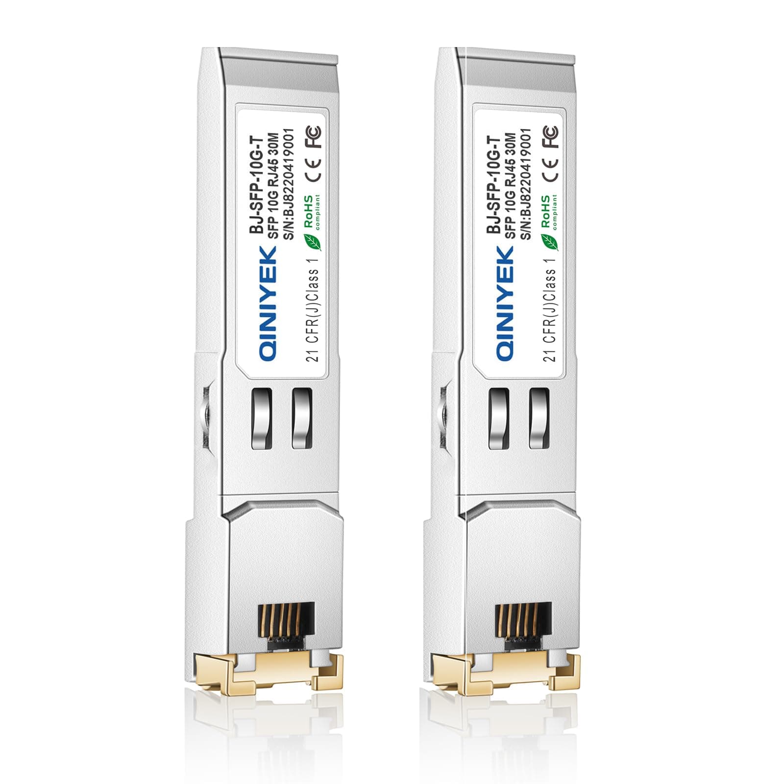 2 Stück 10G SFP+ auf RJ-45 Modul, 10Gbase-T SFP+ Kupfer-Gbic-Transceiver, kompatibel mit Cisco, Meraki, Ubiquiti, D/TP Link, Supermicro, Netgear, Broadcom, Plug-and-Play, Hot-Pluggable, 30m 10G-T x2 30m(Chip Solution 2) Angebot bei HelloDeals