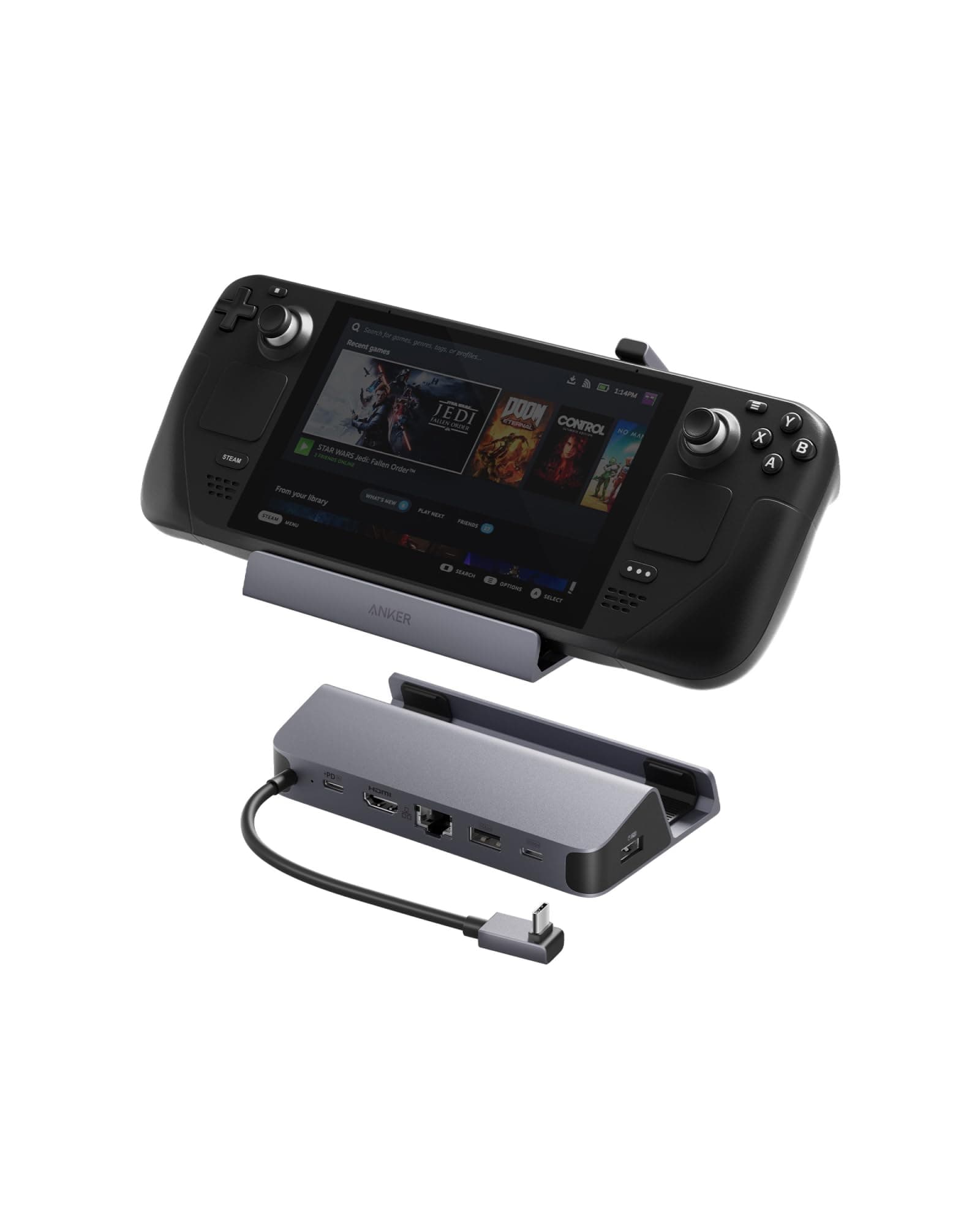 Anker Docking Station für Steam Deck/ROG Ally, 6-in-1 Steam Deck Dock, USB-C-Hub mit HDMI 4K@60Hz, 1 Gbit/s Ethernet, 2 USB-A & 1 USB-C-Anschlüsse, 100W Schnellladung für Steam Deck, ROG Ally, & mehr Angebot bei HelloDeals
