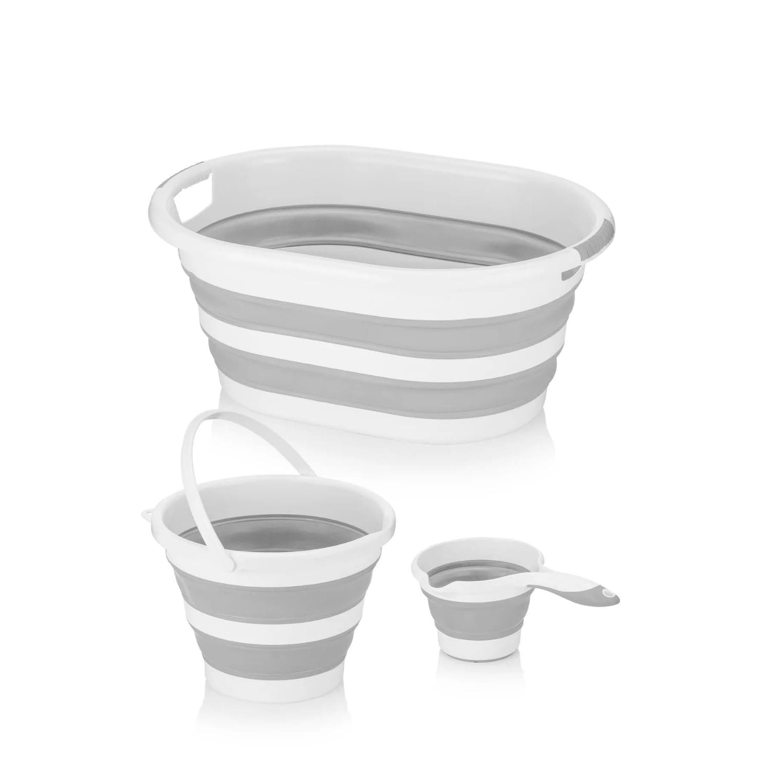 3er-Set Collapsible Plastic Laundry Basket, Foldable Pop Up Storage Container/Organizer, Portable Washing Tub, Space Saving Hamper/Basket (Ubergrob) Angebot bei HelloDeals