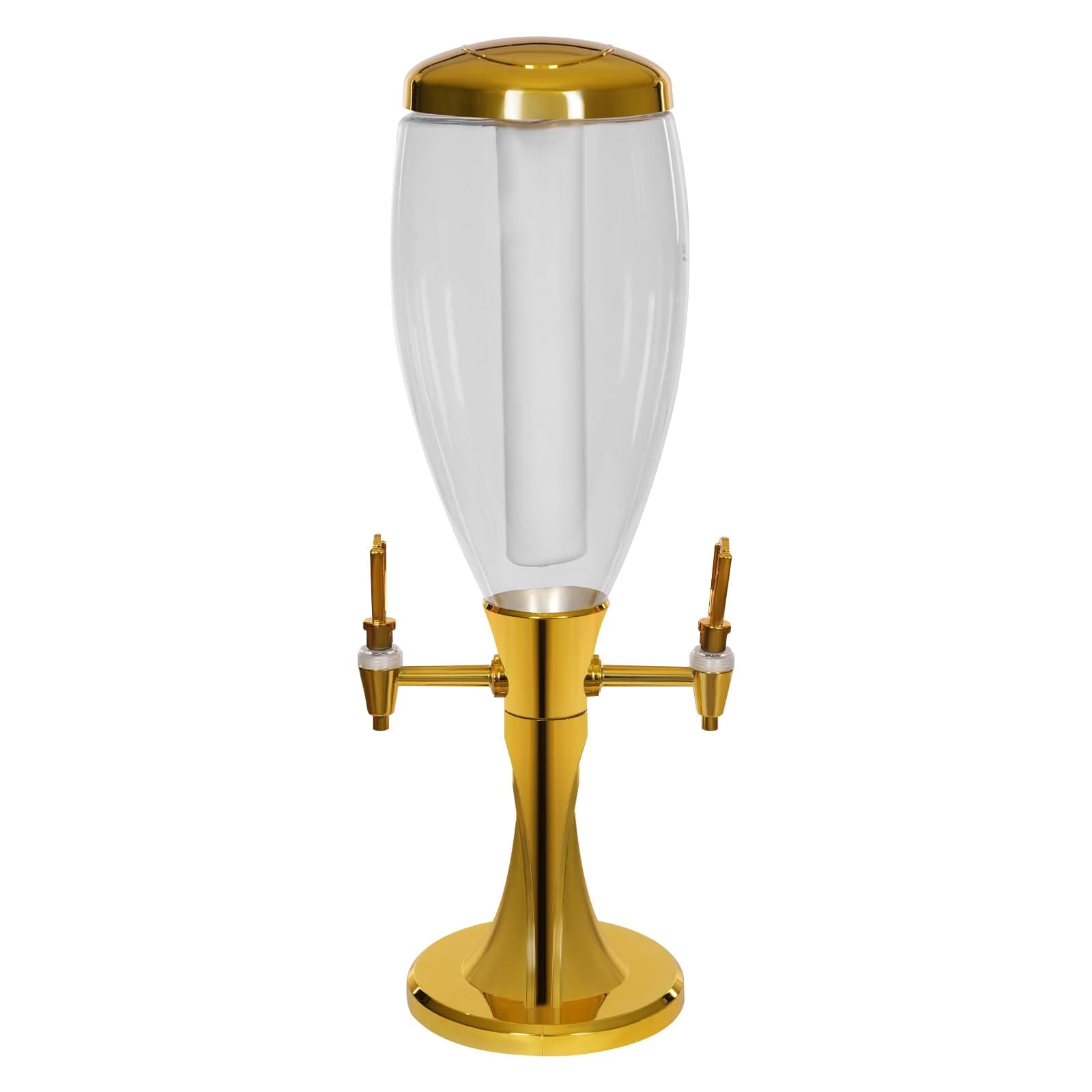 3,0L Biersäule Biertower, Trinksäule Getränkespender, Bierzapfanlage mit zwei Zapfhähnen, Getränkezapfanlage mit farbigen Lichtern, Eisrohr Geeignet für Bars, Bistro, Partys Angebot bei HelloDeals