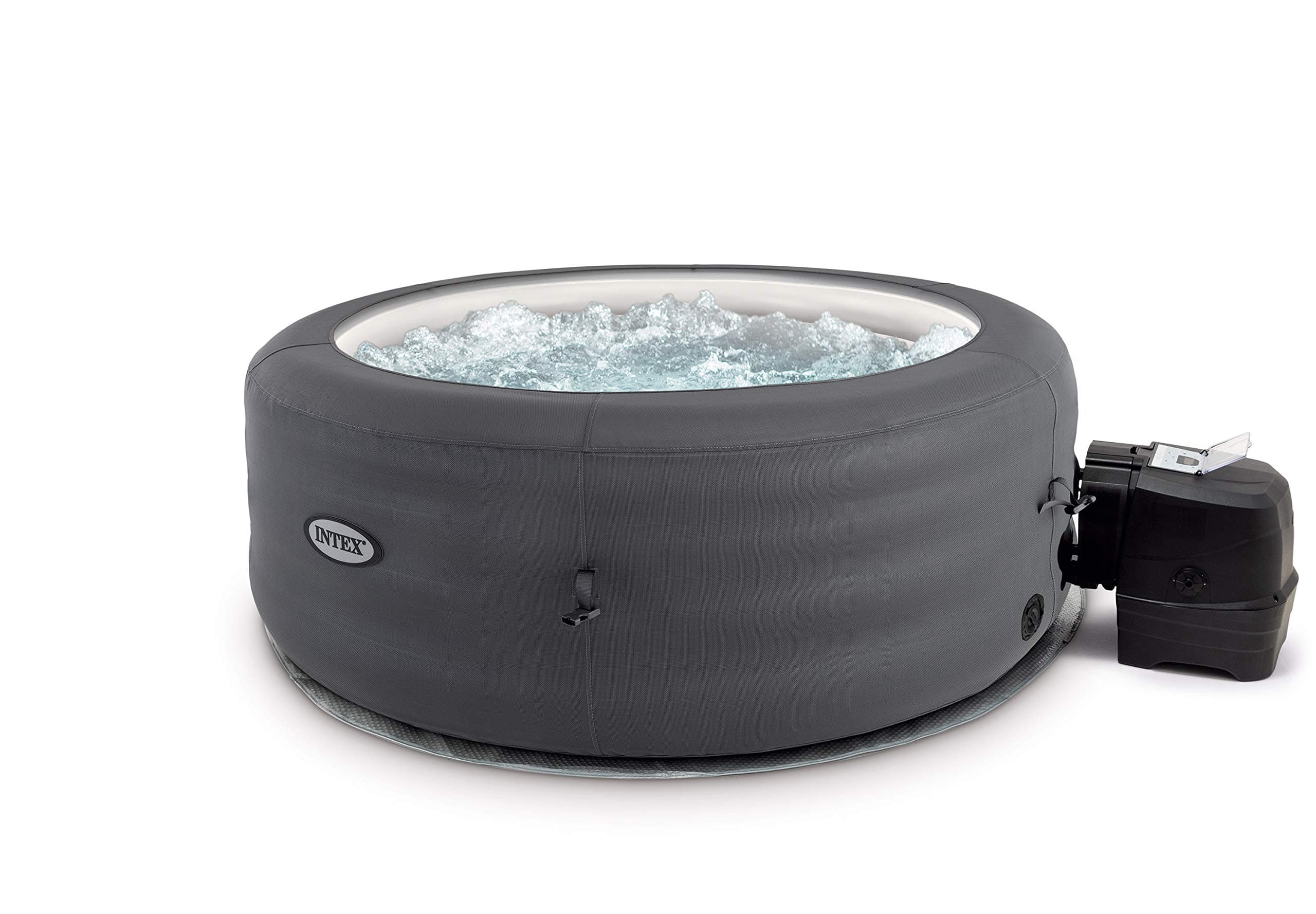 Intex 28482 - Whirlpool aufblasbar Simple Spa, 4 Personen, 100 Düsen, Heizung, Grau, ⌀ 196x66 cm Simple Grau Ø 196 x 66 cm Angebot bei HelloDeals
