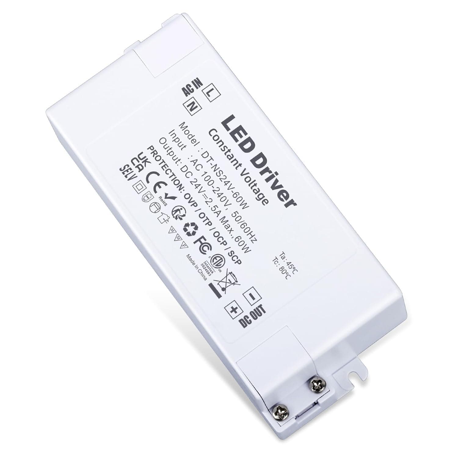 YAYZA! LED Trafo 24V 60W, LED Transformator 230V auf 24V DC Netzteil, IP44 LED Driver, Konstantspannungs Treiber für Streifen Lampen G4, MR11, GU5.3, MR16 Angebot bei HelloDeals