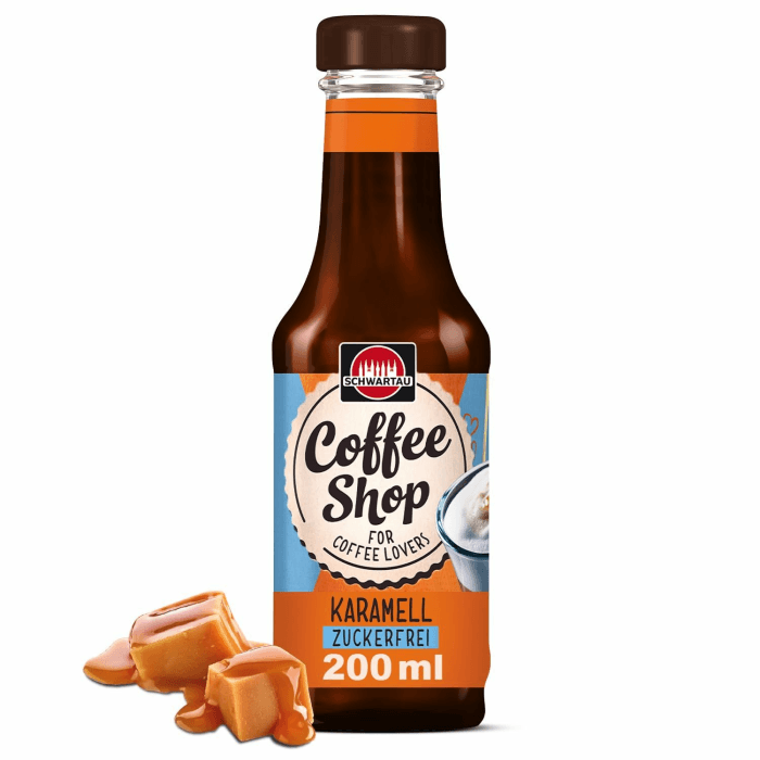 Schwartau Coffee Shop Zuckerfreier Karamell-Sirup – Barista-Qualität für Kaffee-Kreationen, Natürlicher Geschmack ohne Farbstoffe, 200ml Karamell zuckerfrei Angebot bei HelloDeals