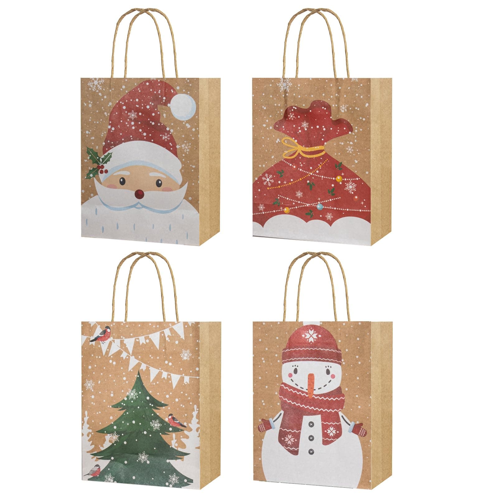 CHARMGIFTBOX 12 Geschenktüten aus Robustem Kraftpapier, Perfekt für Weihnachten,Maße 23 x 18 x 10 cm. Tolle Partytüten mit Griffen, ideal für Geschenke oder Gastgeschenke bei Weihnachtsfeiern Kraft, 12PCS Angebot bei HelloDeals