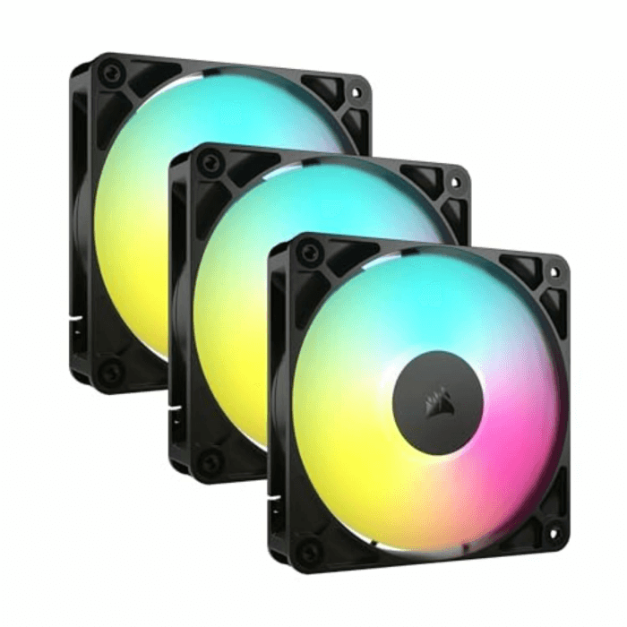 CORSAIR RS120 ARGB 120mm PWM-Lüfter – Daisy-Chain-Verbindung – Geräuscharm – Magnetisches Dome-Lager – Dreierpack – Schwarz Schwarz 3 x 120mm ARGB Angebot bei HelloDeals