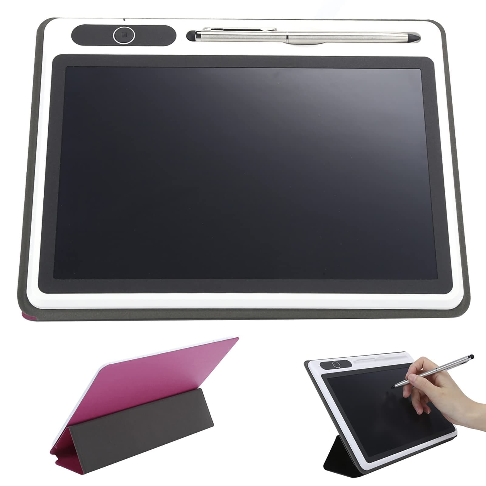 Jectse Elektronischer 9-Zoll-Notizblock, LCD-Tablet-Zeichenblock – Flexibel, Hell, Sehr Praktisch, Mehr 100.000 Schreibvorgänge – Tägliche Notizen für Geschäftsstudien, Meetings Rot (mit Lederetui) Angebot bei HelloDeals