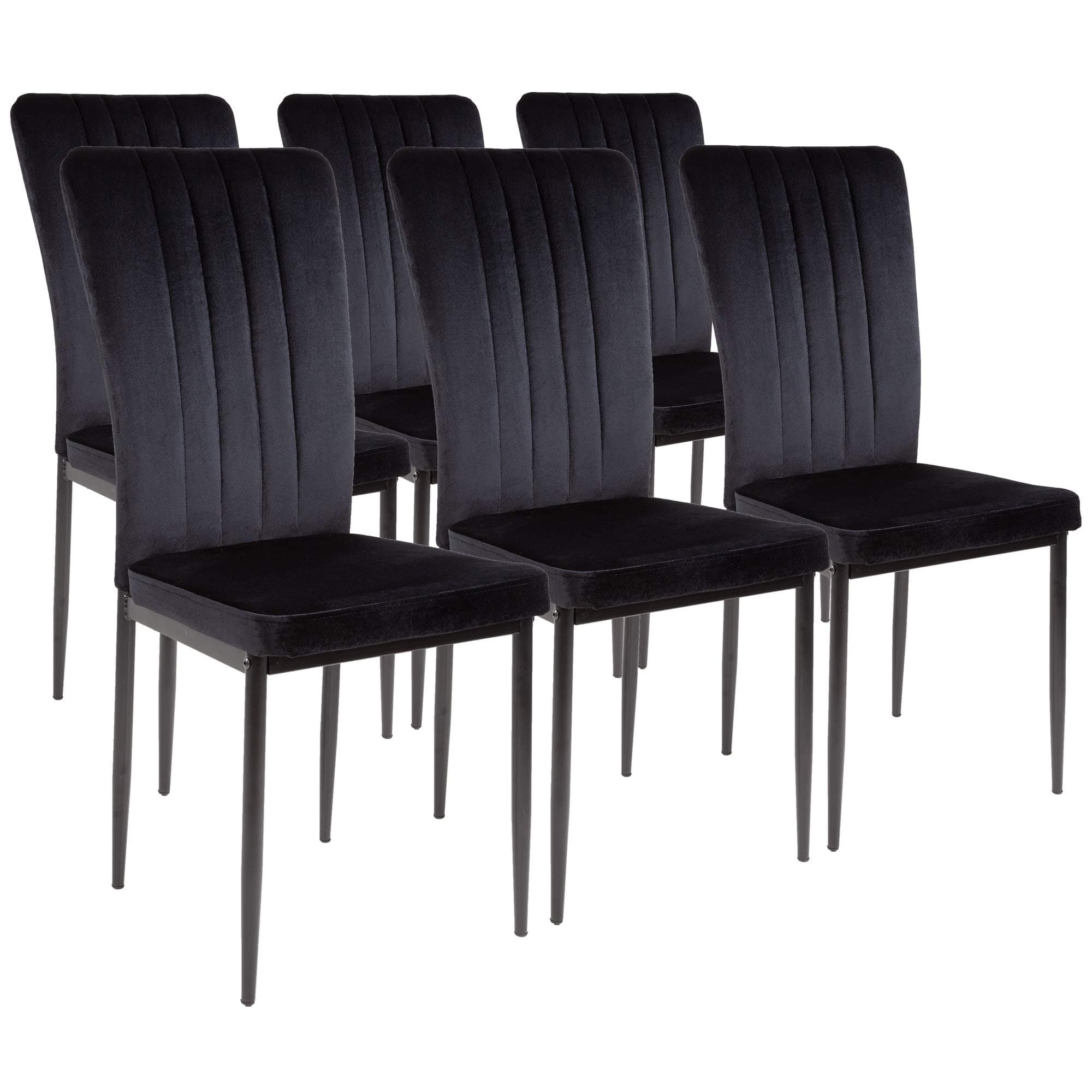 Albatros Esszimmerstühle mit Samt-Bezug 6er Set Modena, Schwarz - Stilvolles Vintage Design, Samt-Bezug, SGS geprüfter Polsterstuhl - Moderner Küchenstuhl, Stuhl Esszimmer oder Esstisch Stuhl Schwarz 6er-Set Angebot bei HelloDeals