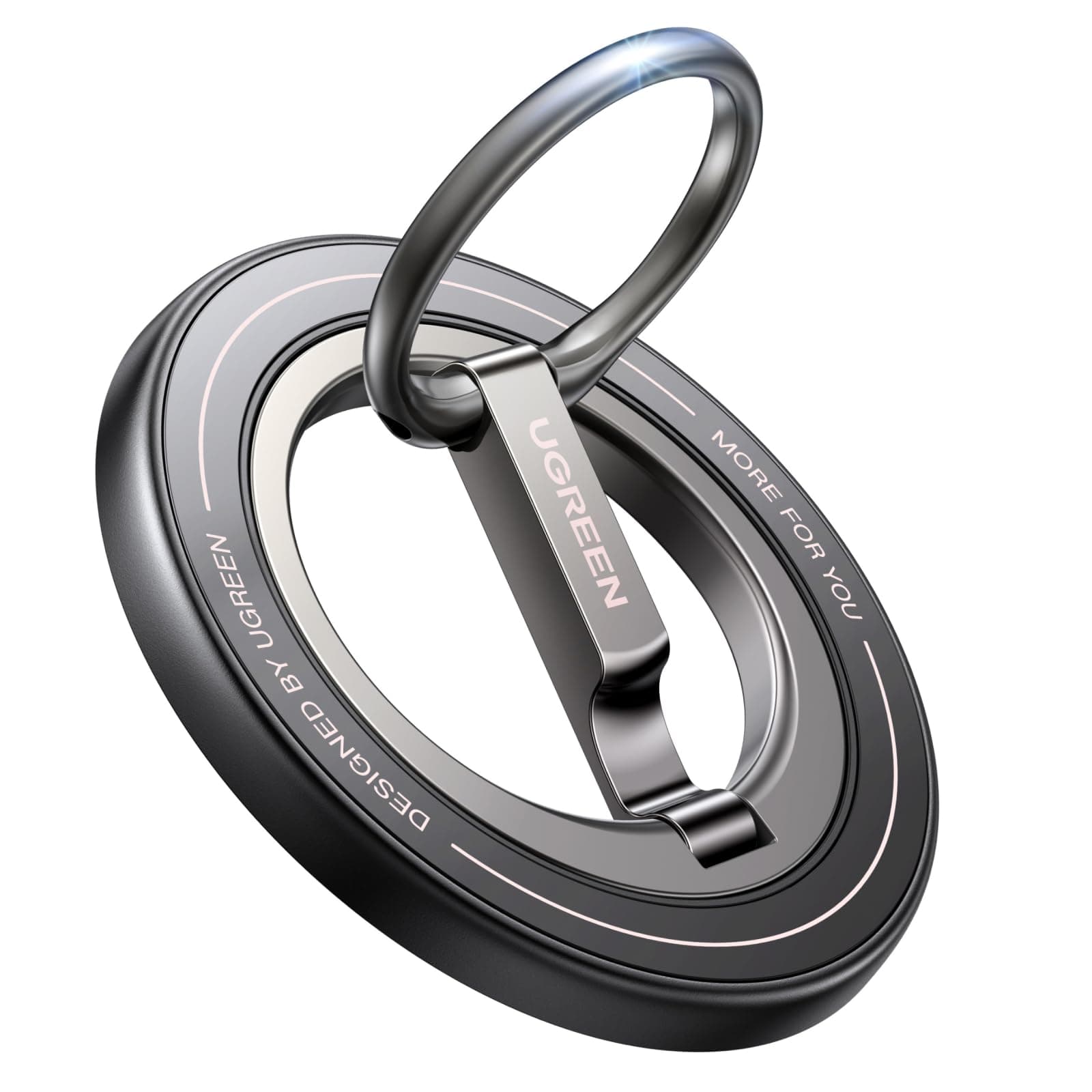 UGREEN Handy Ring Halterung für MagSafe, Doppelseitige Handyringhalterung Finger, 360°Drehung Handy Griff Halter für iPhone 17/16/15/14/13/12 Pro Max und Magsafe Hülle Angebot bei HelloDeals