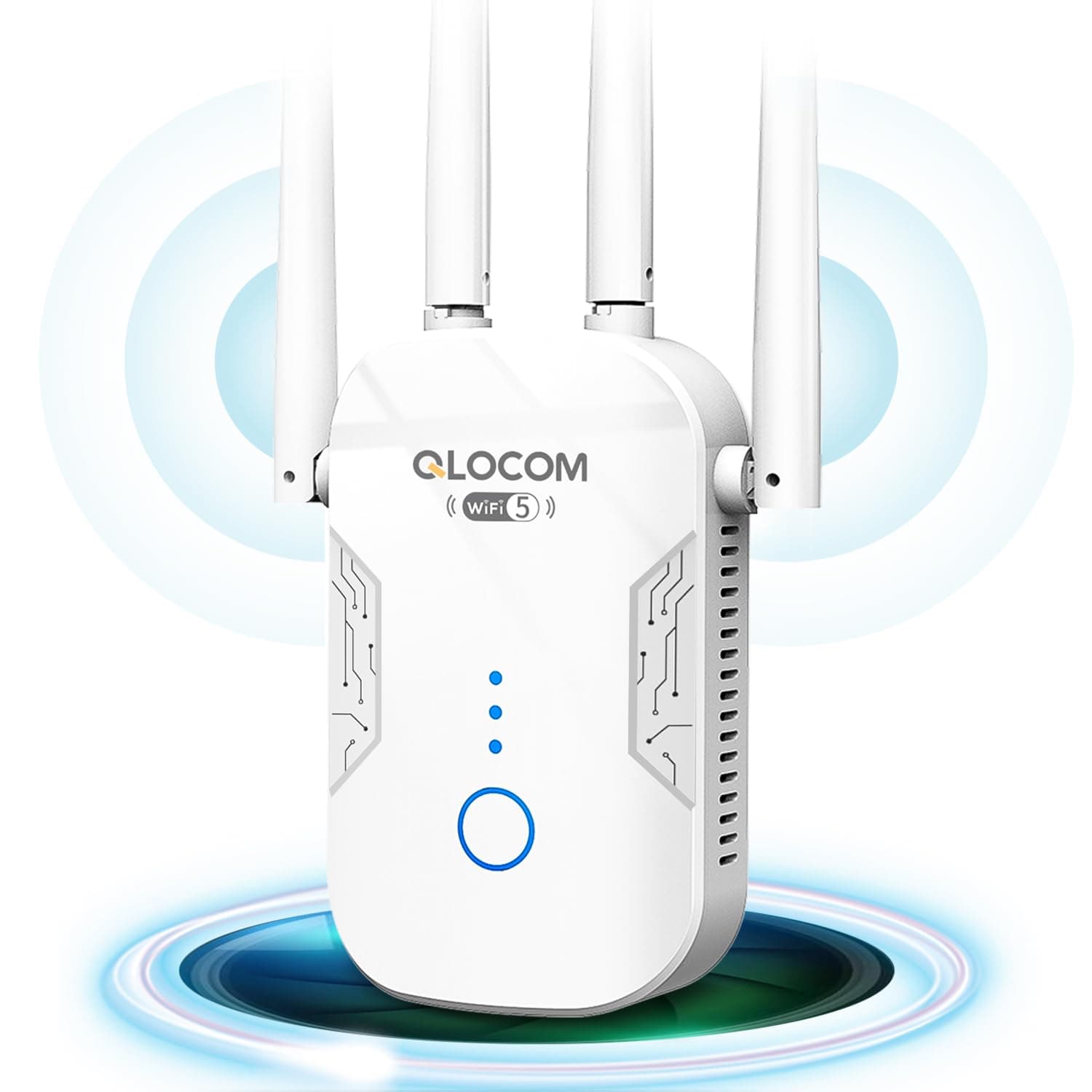 2025 Neuestes WLAN Verstärker WLAN Repeater 1200Mbit/s, Dualband 5GHz & 2.4GHz WiFi Repeater Unterstützung WPS, WiFi Booster Kompatibel Allen WLAN Geräten white Angebot bei HelloDeals