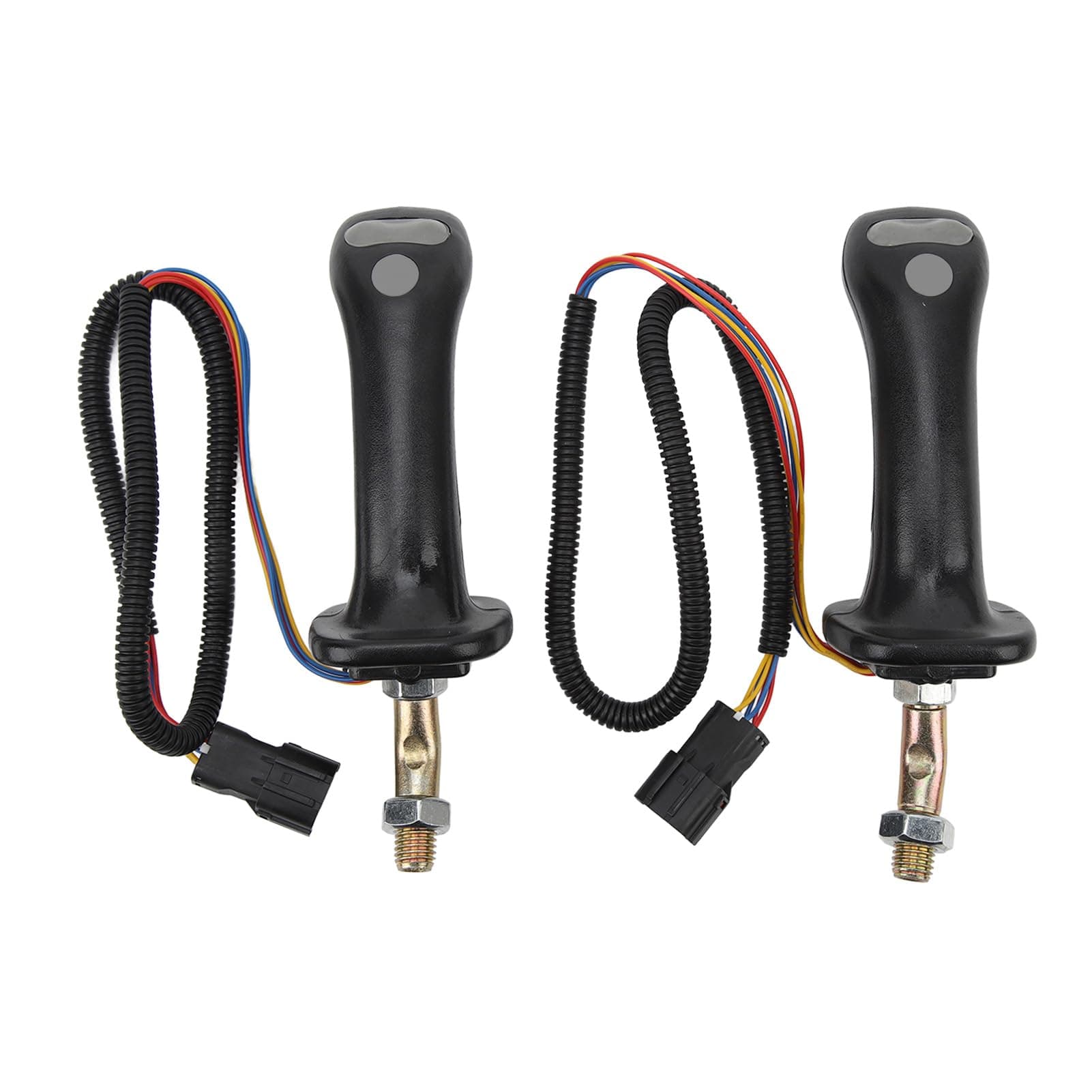 3-Tasten-Bagger-Joystick-Griffe, 2 Stück, Schwarz, 6-polig, ABS-Aluminiumlegierung, Verschleißfest, Bagger-Joystick-Hebel für DH DX150 215 225 300 370 9C Angebot bei HelloDeals