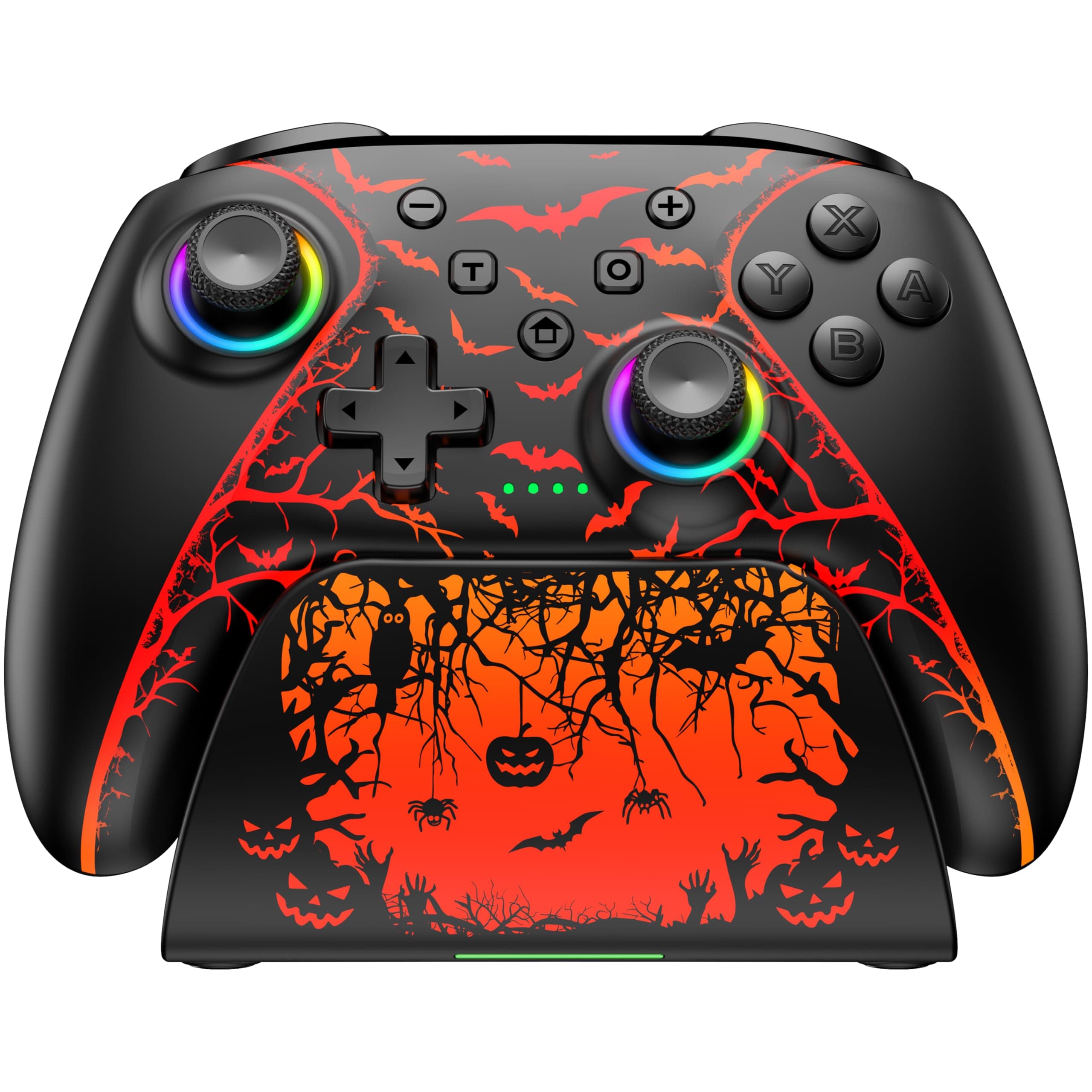 Switch 2 Controller für Switch/Switch OLED/Switch Lite,RGB Lichteffekte Pro Controller Wireless mit Ladestation und Turbo, Bluetooth Gamepad mit Hall Joystick Trigger Kein Drift und Dead Zones Angebot bei HelloDeals