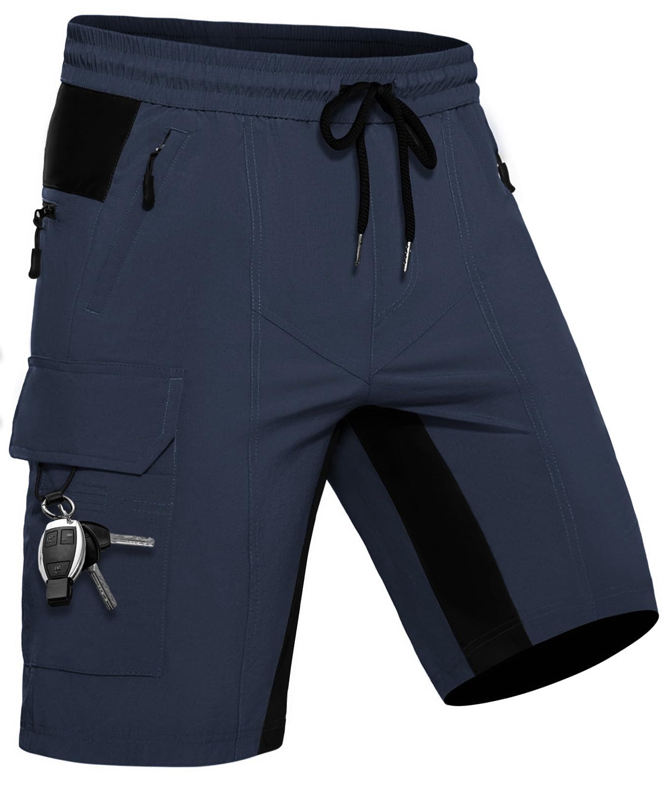 Wespornow Kurze Hose Herren Shorts Sommer mit 5 Taschen Stretch Leichte Cargo Sporthose Arbeitshosen Männer Kurz Wanderhose Bermuda Jogginghose Chino MTB Cargohose Gym Leinen L Marineblau Angebot bei HelloDeals