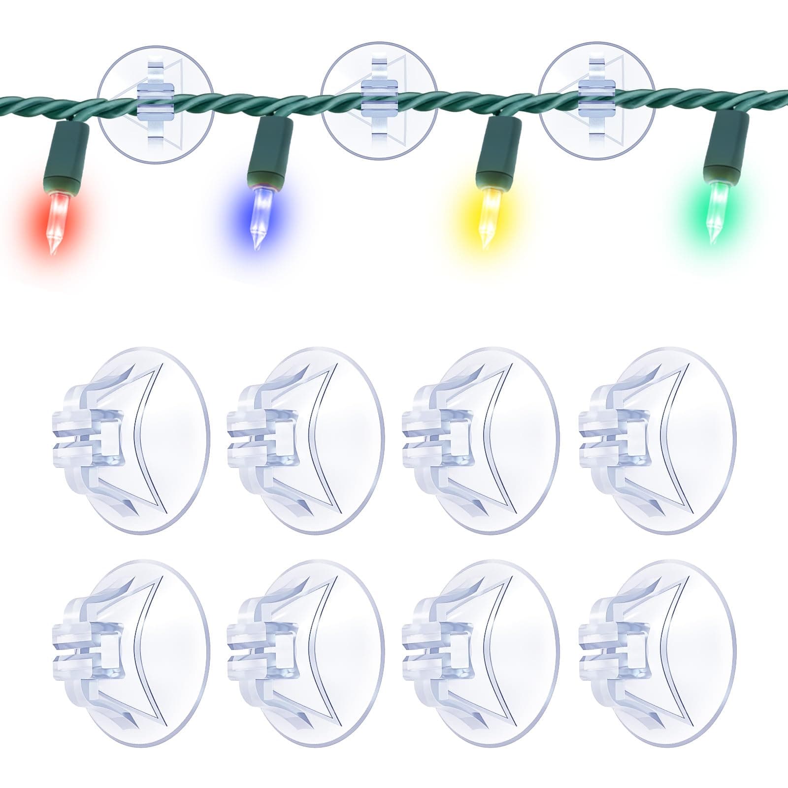 50 x Saugnapf für Lichterkette, Lichterketten Saugnäpfe mit Kabel-Schlitz, zur Befestigung von Lichterkette und Deko an Fenster, Transparent Saughaken Noppen für Fenster, Ø 33 mm 50 Pcs Angebot bei HelloDeals