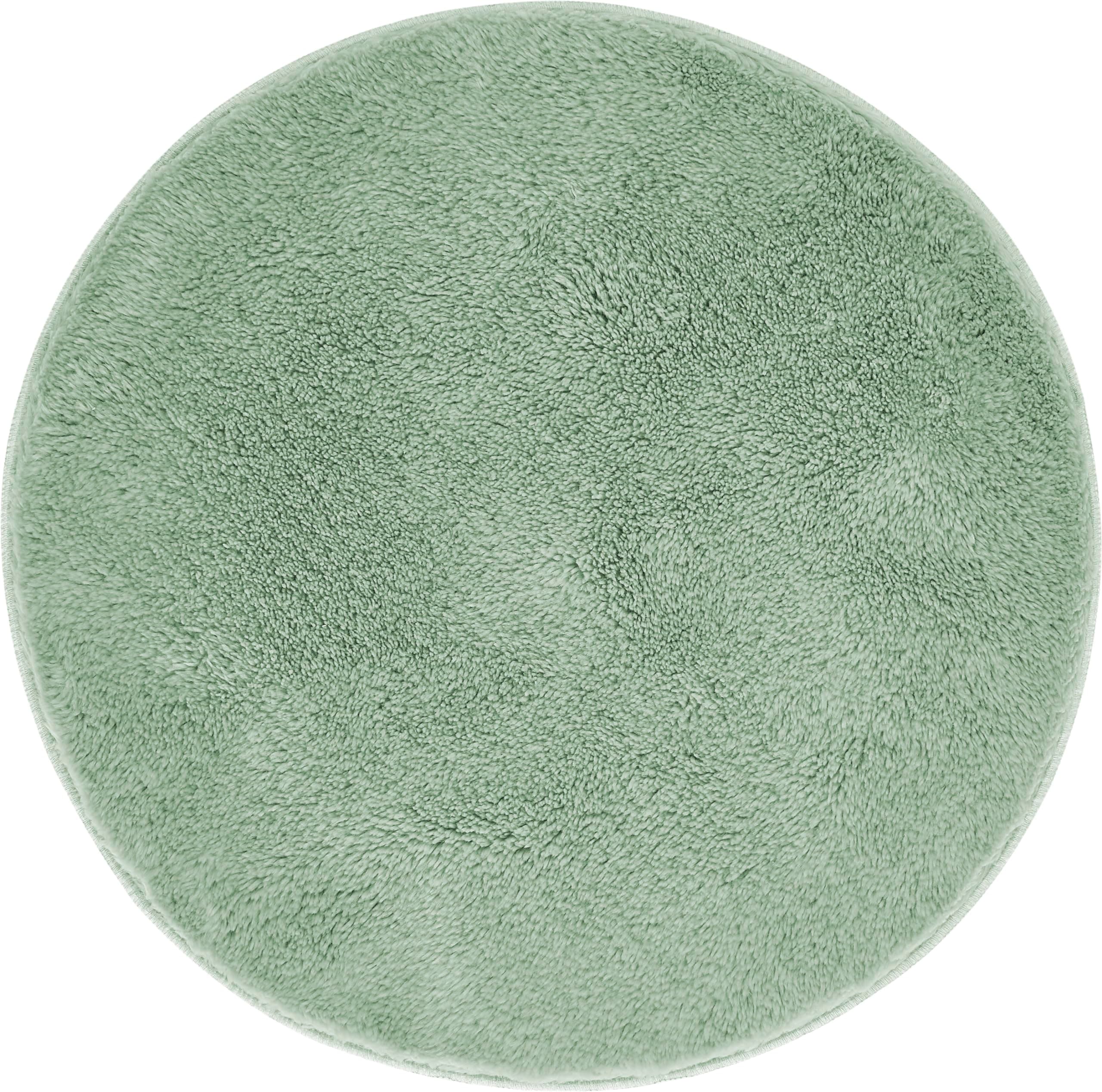 andiamo Badematte rutschfest Florida - Badezimmerteppich weich und flauschig - Badteppich rutschfest waschbar Duschvorleger Badvorleger für Badezimmer 60 cm rund Salbei Salbei Rund 60 cm (Rund) Angebot bei HelloDeals