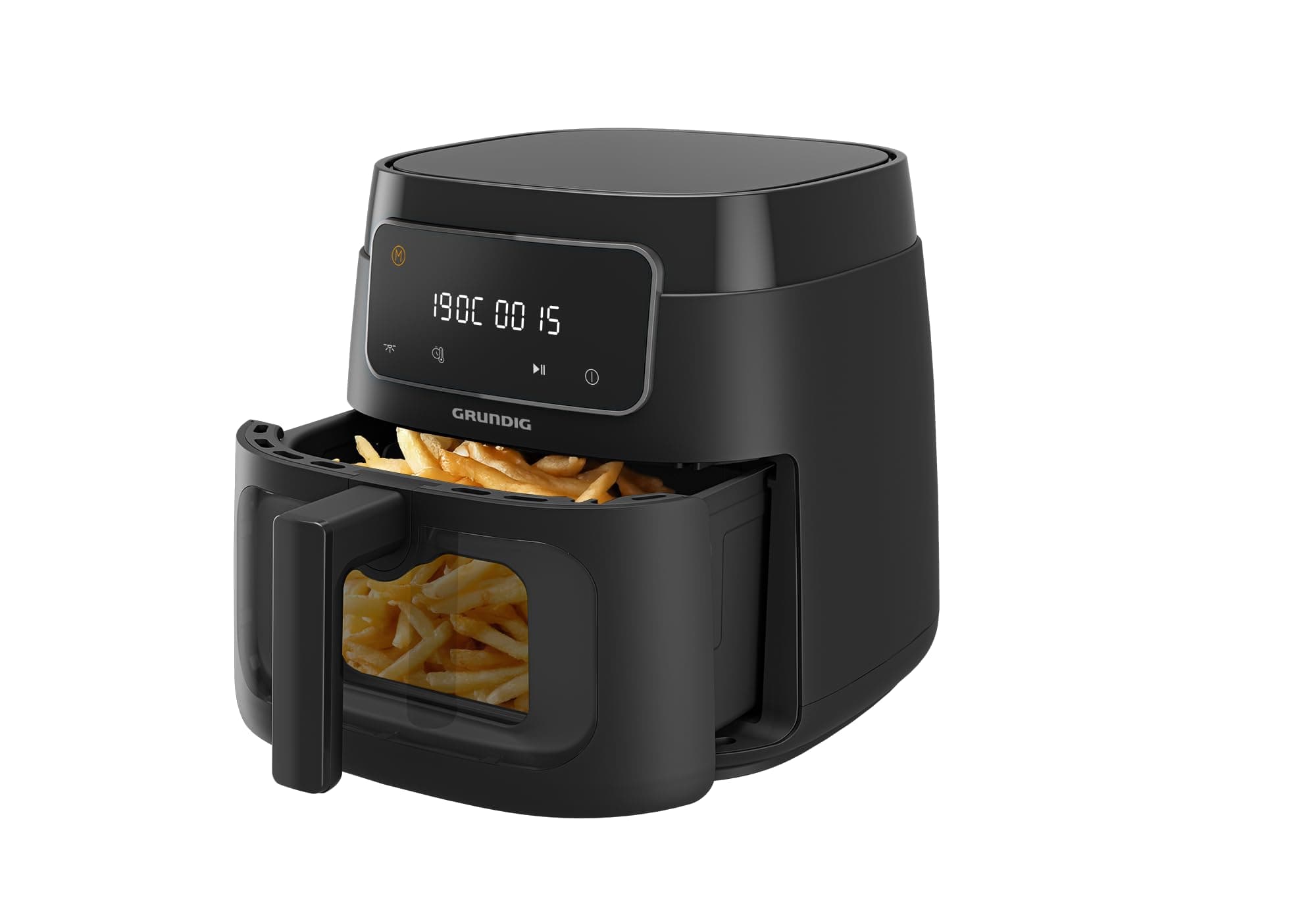 Grundig FRY 7320 Heißluftfritteuse, 7,6 l Kapazität, 1750 W, Touch-Display, großes Sichtfenster, Temperatur- und Zeiteinstellung, Antihaftbeschichtung, spülmaschinengeeigneter Korb, Schwarz Angebot bei HelloDeals