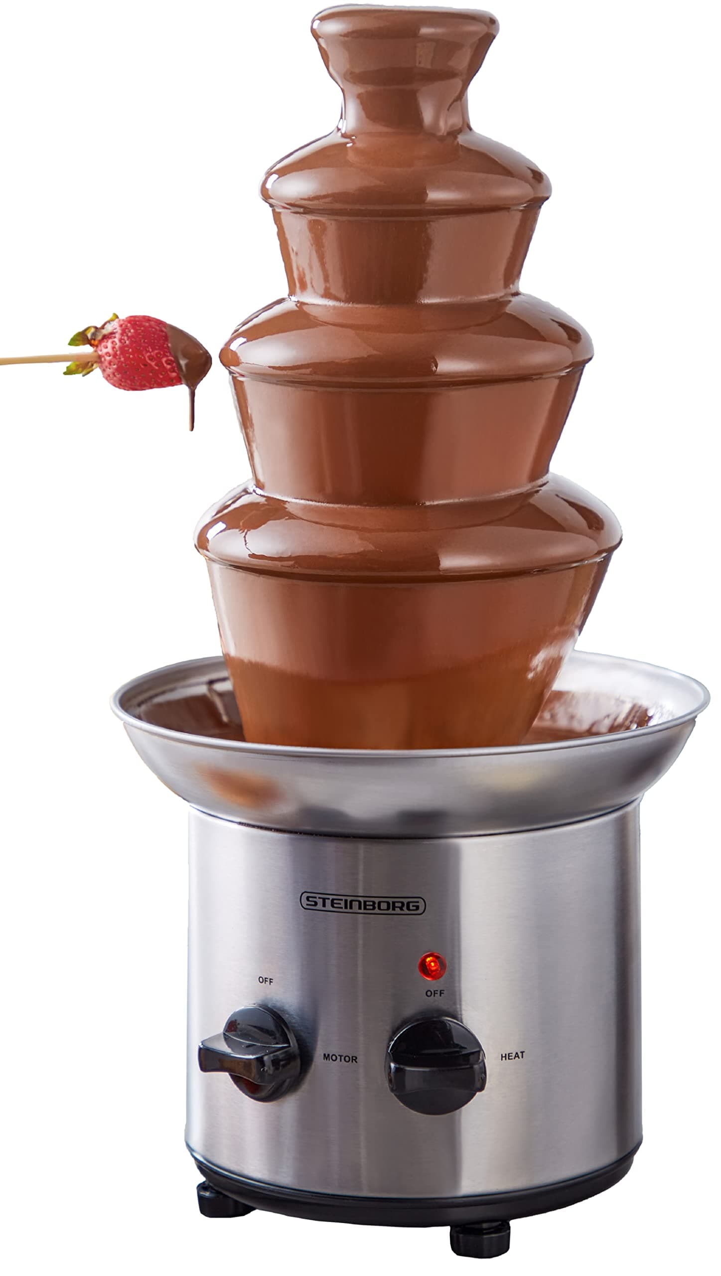 Schokoladenbrunnen | 170 Watt | 1250 g | Hochwertiger und langlebiger Edelstahl | 4 stufig | Hitzefest | Schokobrunnen | Fondue | Schokofondue | Schokofontäne | Angebot bei HelloDeals