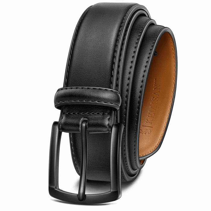 KEMISANT Ledergürtel Herren, Gürtel Herren Leder 35mm für Business und formelle Anlässe,Anzuggürtel Begleiter zu Männer Businessschuhe 115cm/38"-40"taille verstellbar Schwarz4697 Angebot bei HelloDeals