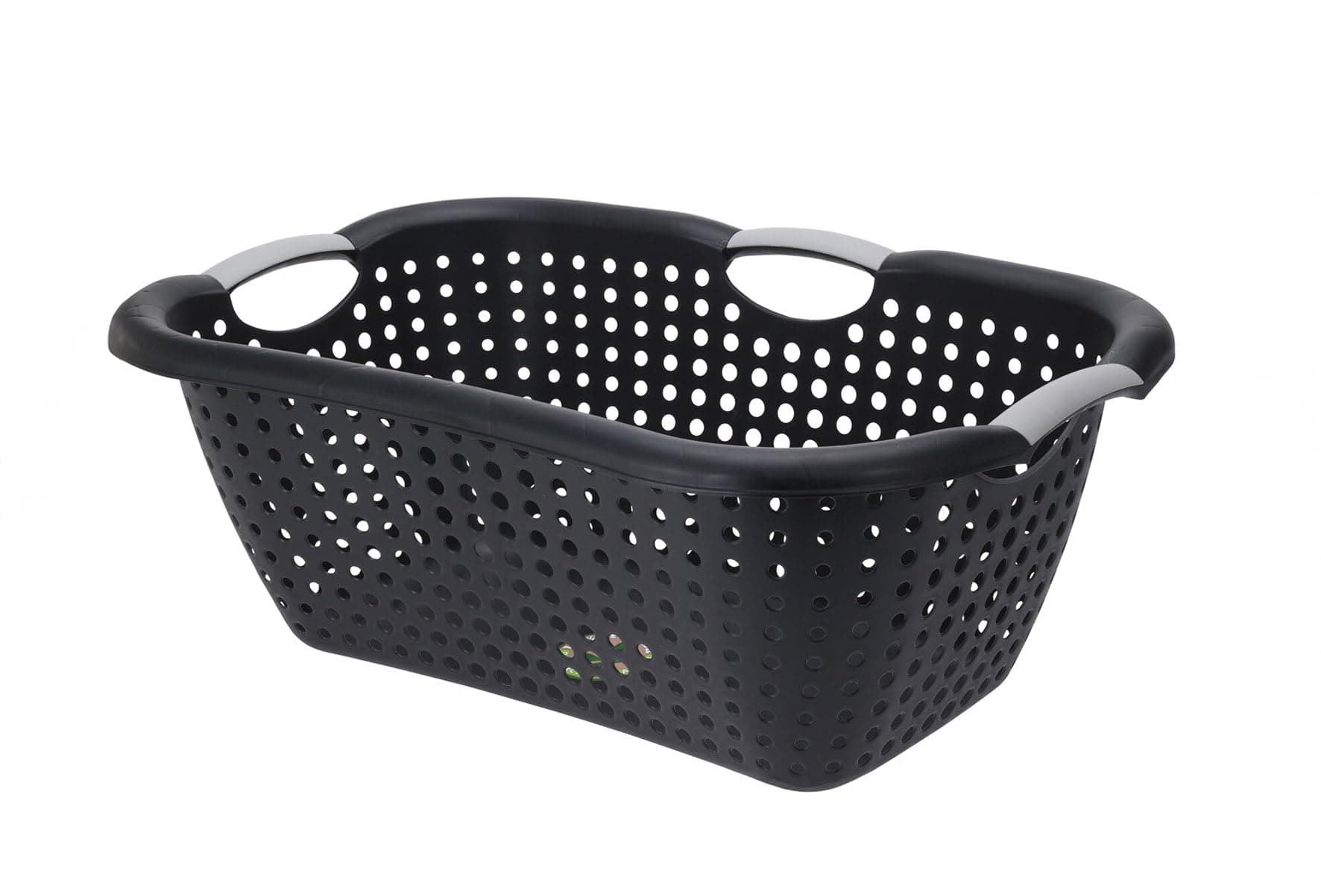 Wäschekorb aus Kunststoff in schwarz - 60 x 40 cm - Tragekorb mit Griffen - Wäschebox Wäschesammler Wäschewanne Einkaufskorb Angebot bei HelloDeals