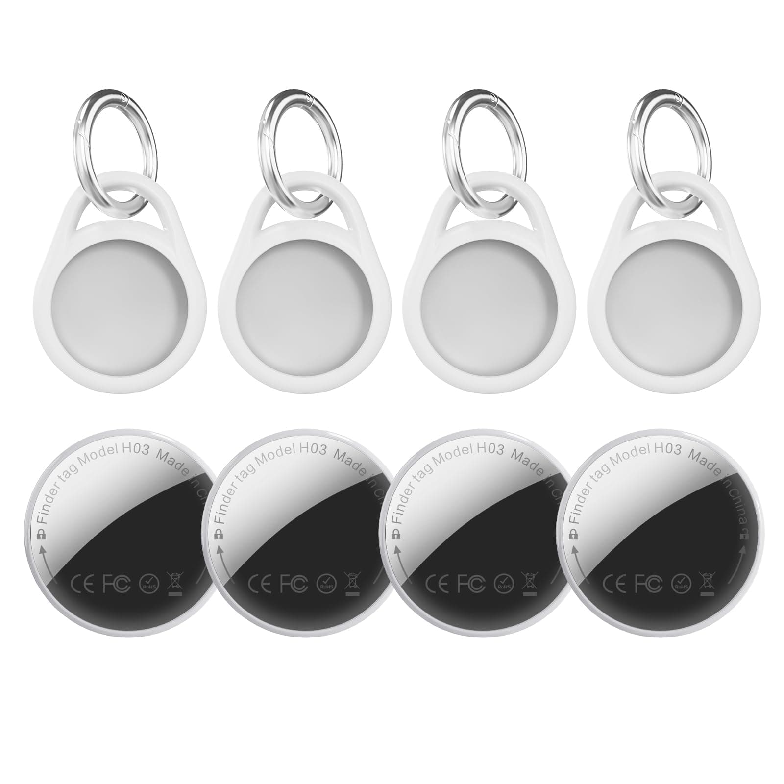 Air Smart Tracker Tag - 4 Stück Schlüsselfinder Kompatibel mit Google Mein Gerät Finden APP (Nur Android), IP68 Wasserdicht, 100 dB Lautstärke, Key Finder für Gepäck/Taschen/Koffer/Brieftasche 4 Stück Weiß Angebot bei HelloDeals