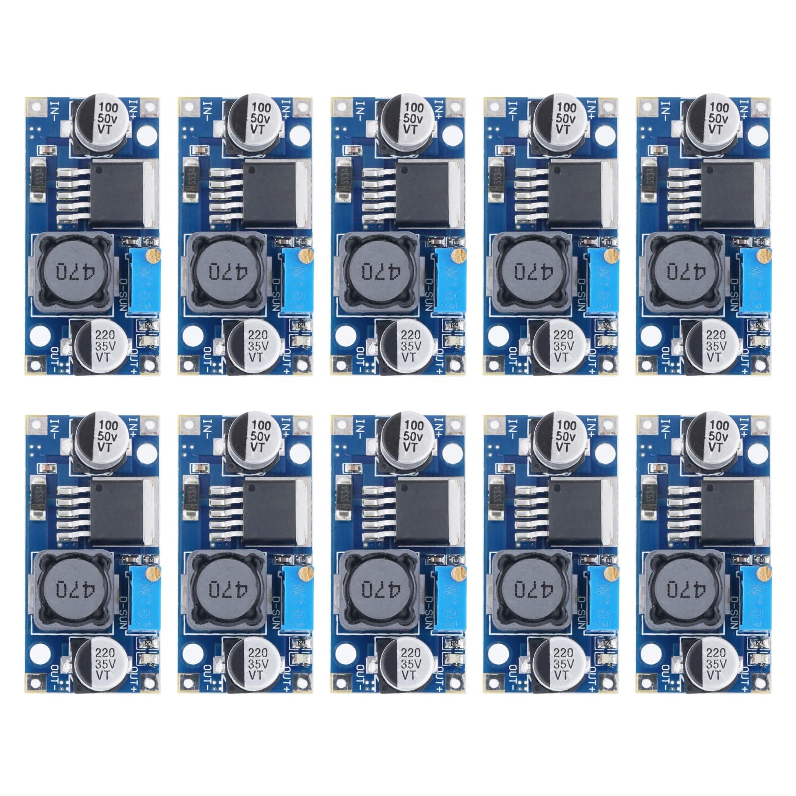 DC-DC Step Down Converter, APKLVSR 3A Buck Converter,Step-Down Spannungsregler, Einstellbares Netzteil Abwärtsmodul 24V auf 12V 5V 3V Wandler Modul(10 Stücke) Angebot bei HelloDeals