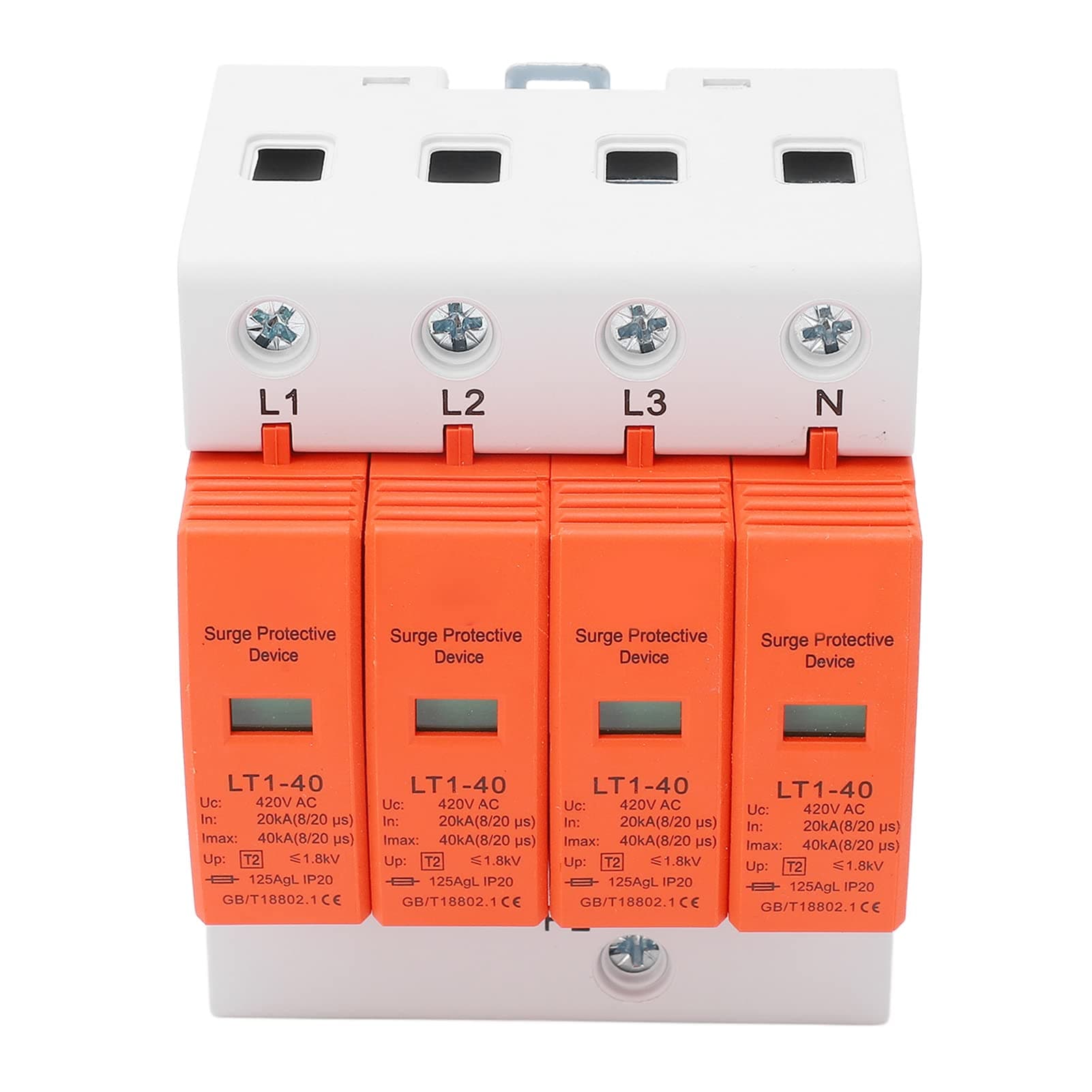 PV Überspannungsschutz AC 420V 20-40KA 4P Hutschiene Blitzschutz Spannungsschutz Ableiterschutz T2 Überspannungsableiter für Photovoltaik Solar und Stromversorgung Angebot bei HelloDeals