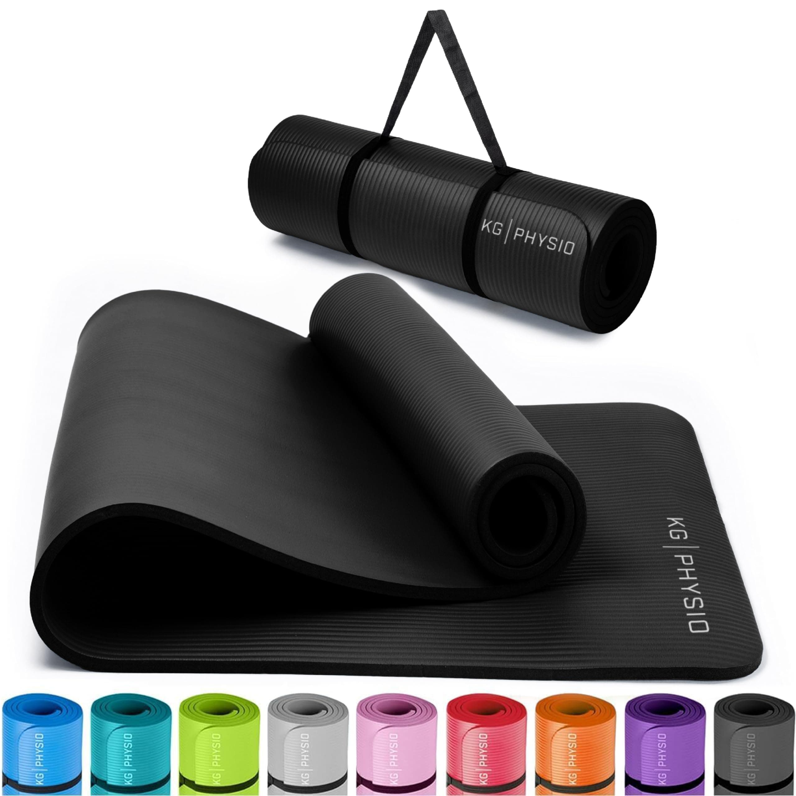 Yogamatte Rutschfest & Gepolstert - Yoga Matte mit Tragegurt, Fitnessmatte, Sportmatte Dicke 8mm, Gymnastikmatte, Gym Matte, Pilates Matte, Fitness Matte, 183x60cm Schwarz Angebot bei HelloDeals