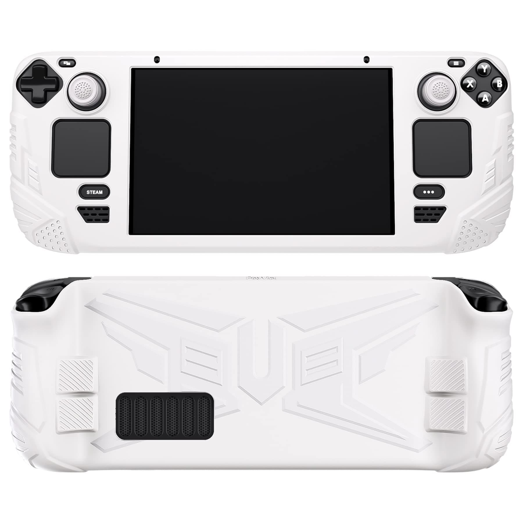 playvital Schutzhülle für Steam Deck LCD,Case Schutzhülle Anti-Rutsche Hülle aus weichem Gummi mit rücktasten-/Stick-Kappen für Steam Deck(Armor Series Schwarz) Armor Series Weiß Angebot bei HelloDeals