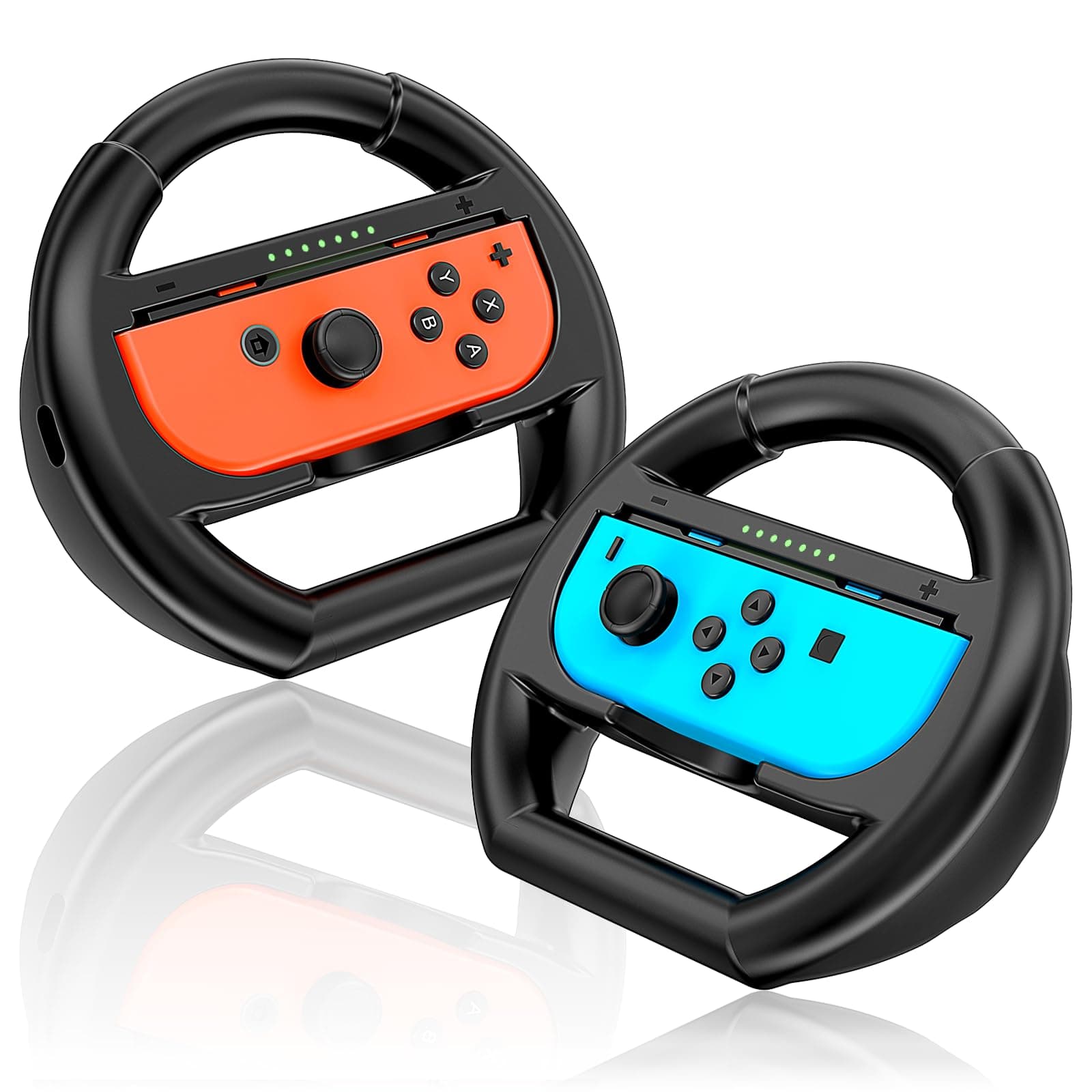 Shadowin In 2 Packs Lenkräder Kompatibel mit Nintendo Switch und OLED-Controller, Switch Racing Wheels Controller-Zubehör für Mario Kart 8 Deluxe (Schwarz) Angebot bei HelloDeals