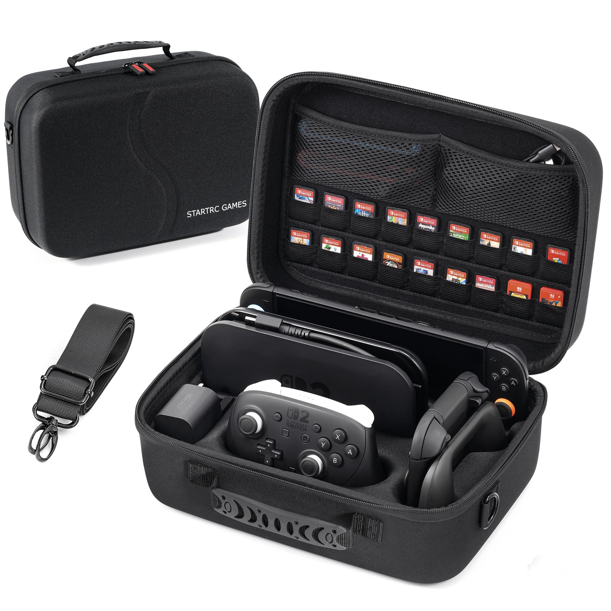 Switch 2 Tasche für Nintendo Switch 2 (2025), All-in-one-Tasche mit Spielkarten Slots, Tragetasche für Nintendo Switch 2 Console Pro Controller und Zubehör (Schwarz) Angebot bei HelloDeals