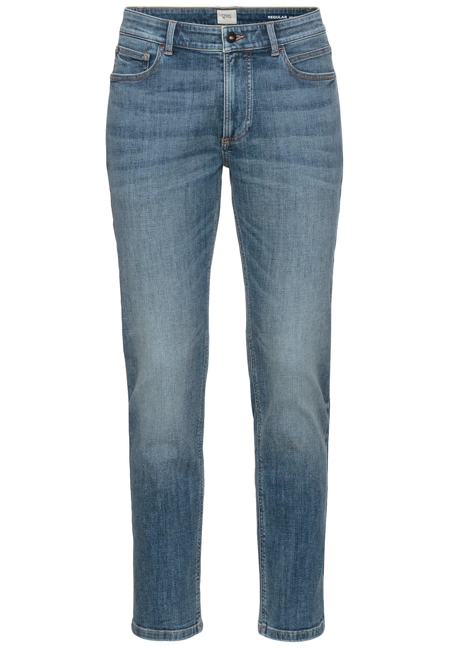 camel active Herren Regular Fit 5-Pocket fleXXXactive® Jeans Indigo, 36, menswear-38/36 Angebot bei HelloDeals