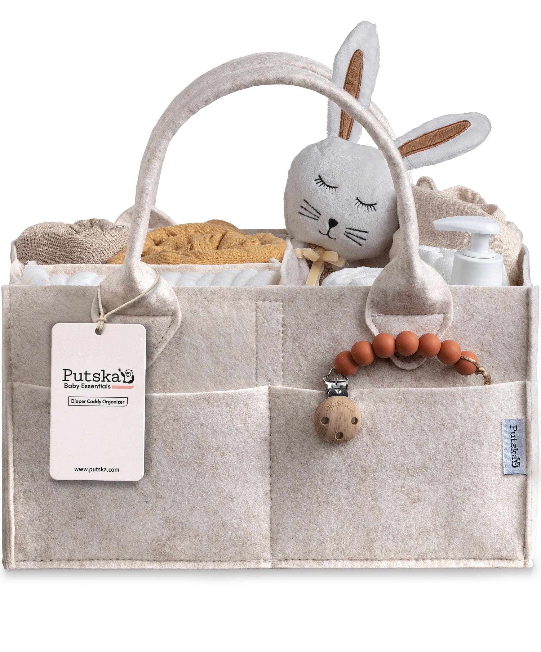 PUTSKA Windelkorb Organizer – Großer Aufbewahrungskorb fürs Kinderzimmer für die Wickelstation, Babygeschenk & Must-Have auf der Wunschliste, Neugeborenen-Essentials & Kinderzimmer-Deko – Mokka, groß Mokka Groß Angebot bei HelloDeals