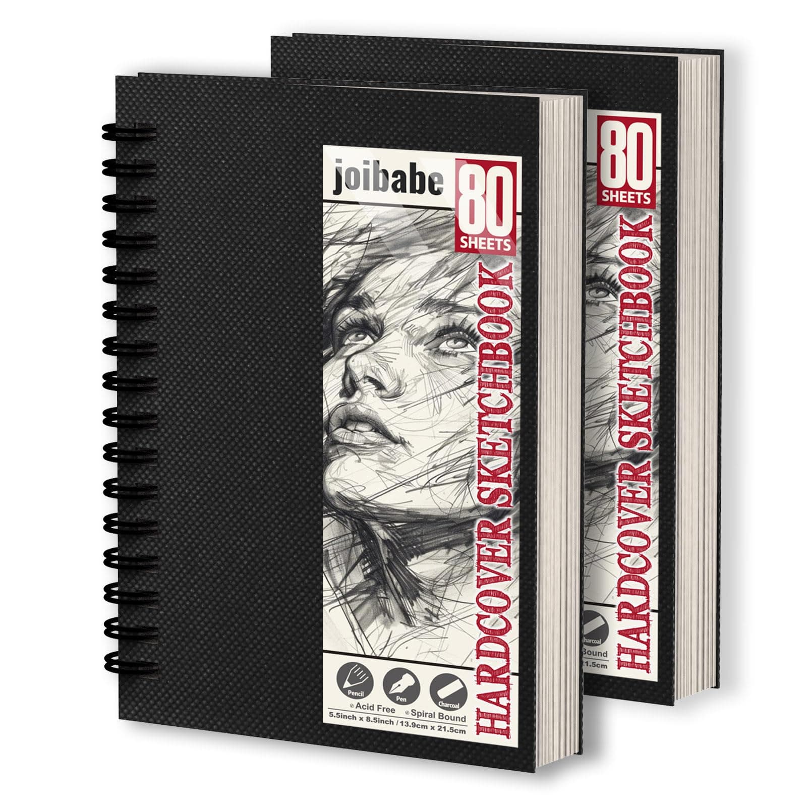 2 Stück A5 Skizzenbuch,100 g/m² Zeichenblöcke mit Spiralbindung-160 Blatt /320 Seiten-Skizzenbücher mit festem Einband-Professionnelle Zeichenbuch für Kinder & Erwachsene, Ideal für Skizzen 2PACK A5 Angebot bei HelloDeals