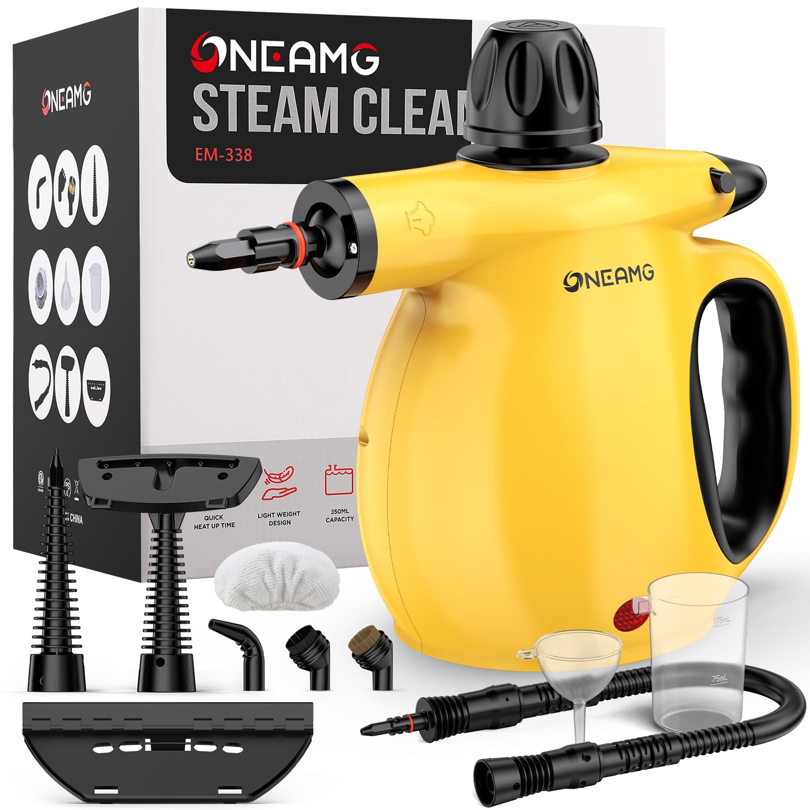 Dampfreiniger Handgerät,450 ml Wassertank 10 Zubehörteile mit Sicherheitsverriegelung Schnellaufheizung Handdampfreiniger Vielseitiger & Tragbarer Dampfreiniger für Auto, Haushalt, Boden, Küche Angebot bei HelloDeals